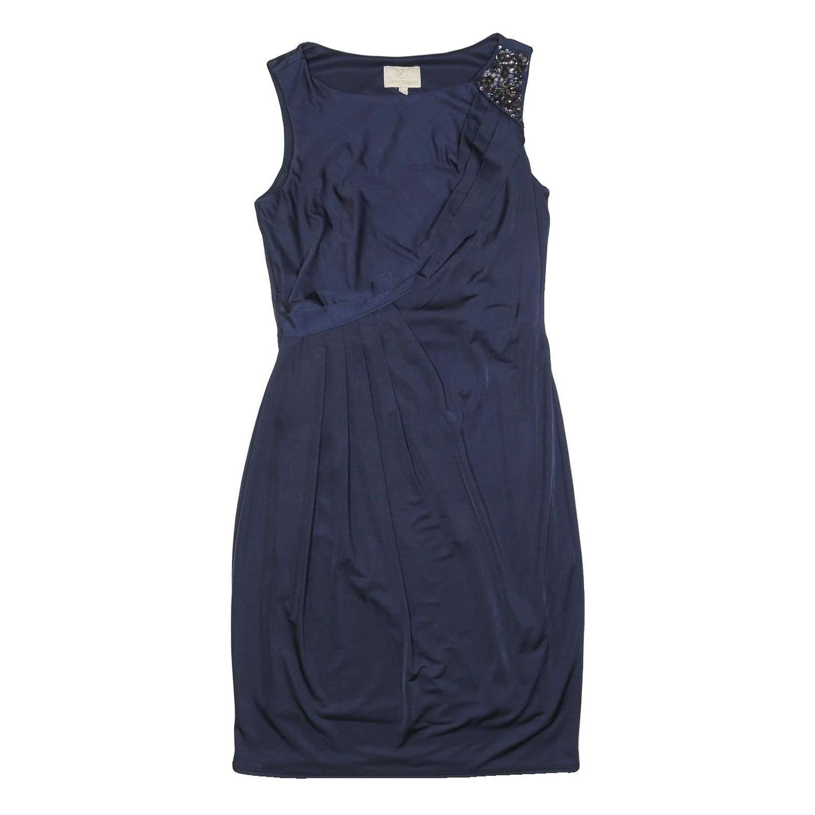JENNY PACKHAM Womens Navy Blue Sleeveless Pencil Dress Polyester Blend UK 12 Refurbished - N/A refurbished available on Cerqular