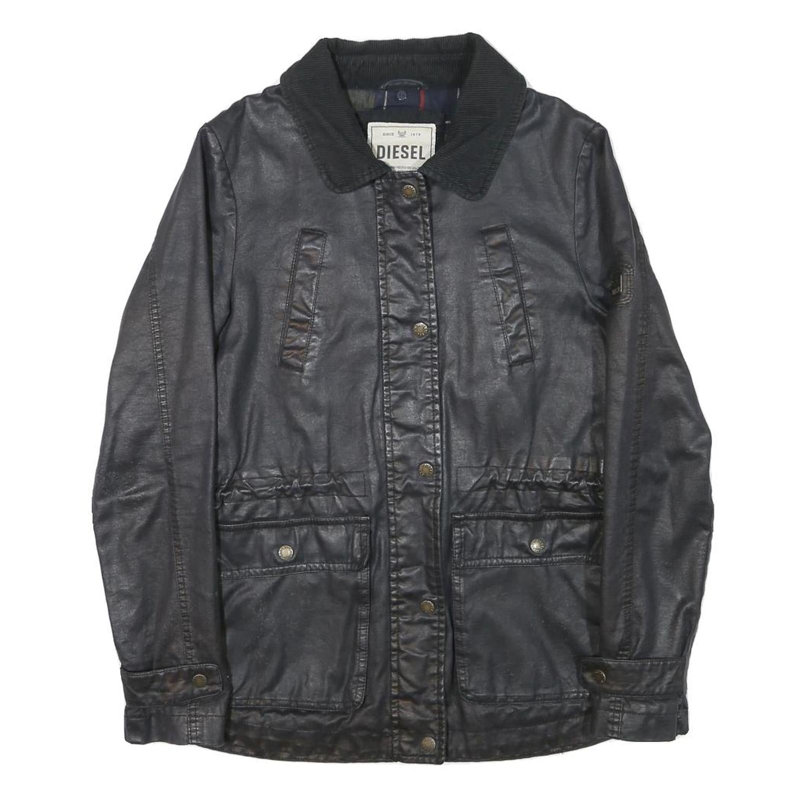DIESEL Womens Black Zip Jacket S Polyester Blend Casual Outerwear Refurbished - N/A refurbished available on Cerqular