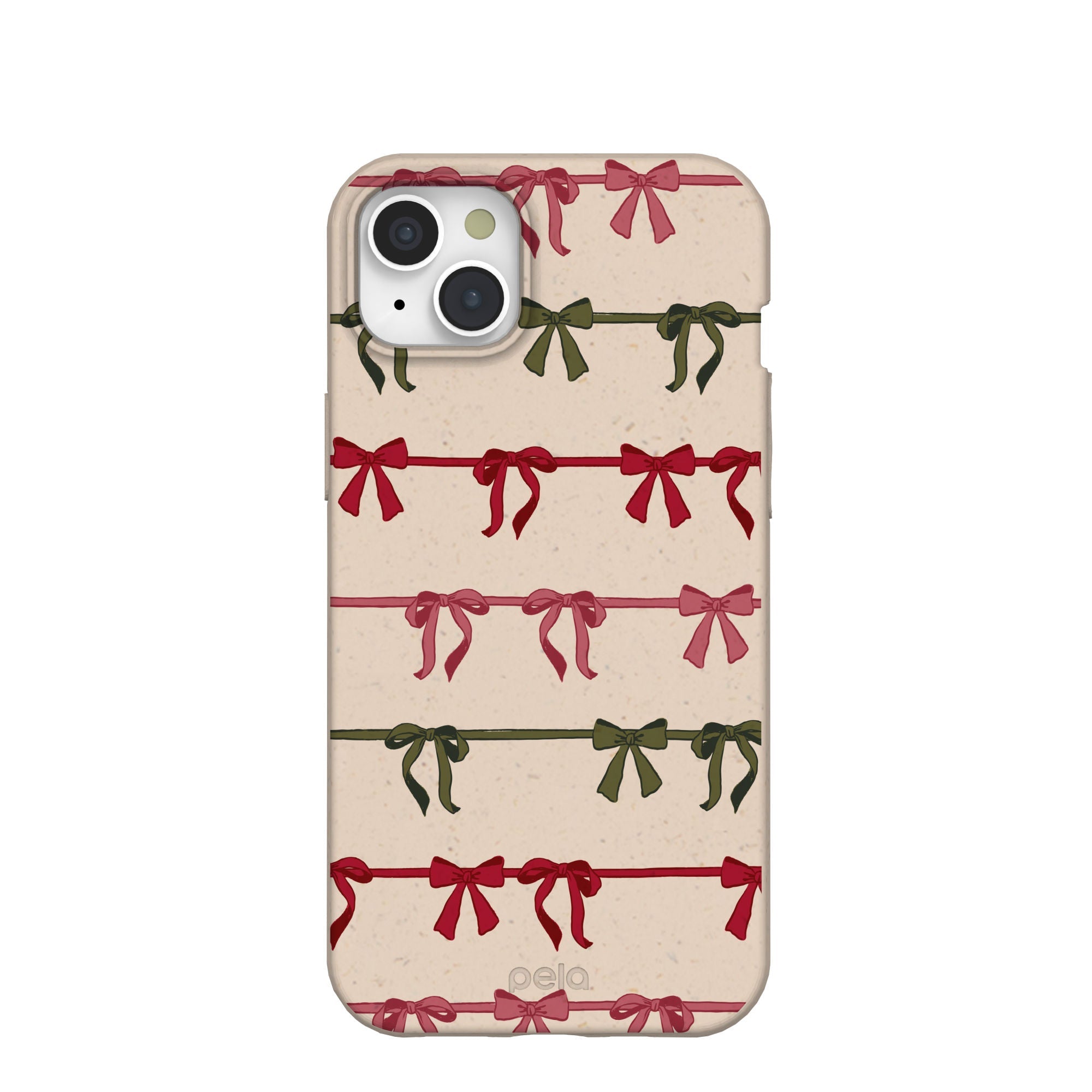 Seashell Holiday Bows iPhone 15 Plus Case Refurbished - Pela Case refurbished available on Cerqular