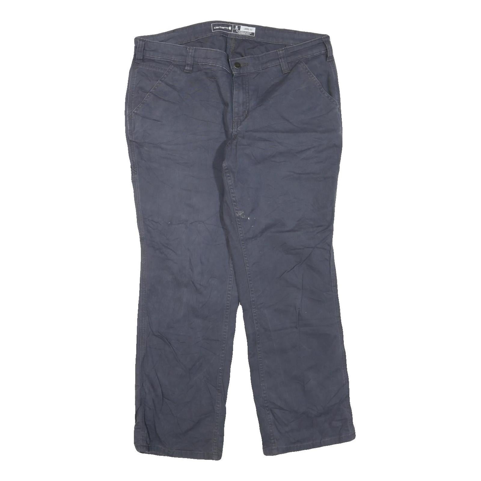 CARHARTT Womens Cotton Blend Blue Loose Straight Trousers W38 L29 Workwear Refurbished - N/A refurbished available on Cerqular