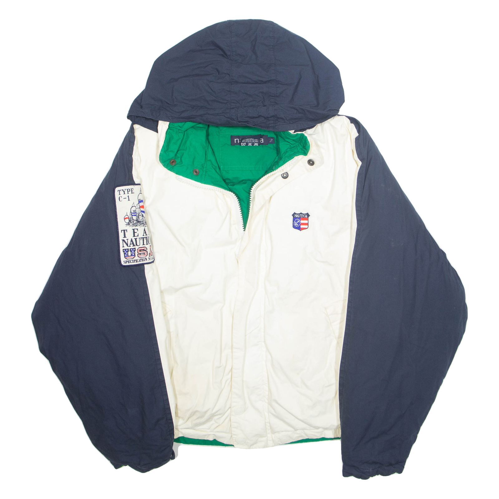NAUTICA Mens Coat White USA Hooded L Refurbished - N/A refurbished available on Cerqular