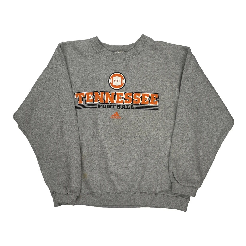 Tennessee Football Adidas Football Sweatshirt - Large Grey Cotton Refurbished - Thrifted (note: this is a term often used to describe second- refurbished available on Cerqular