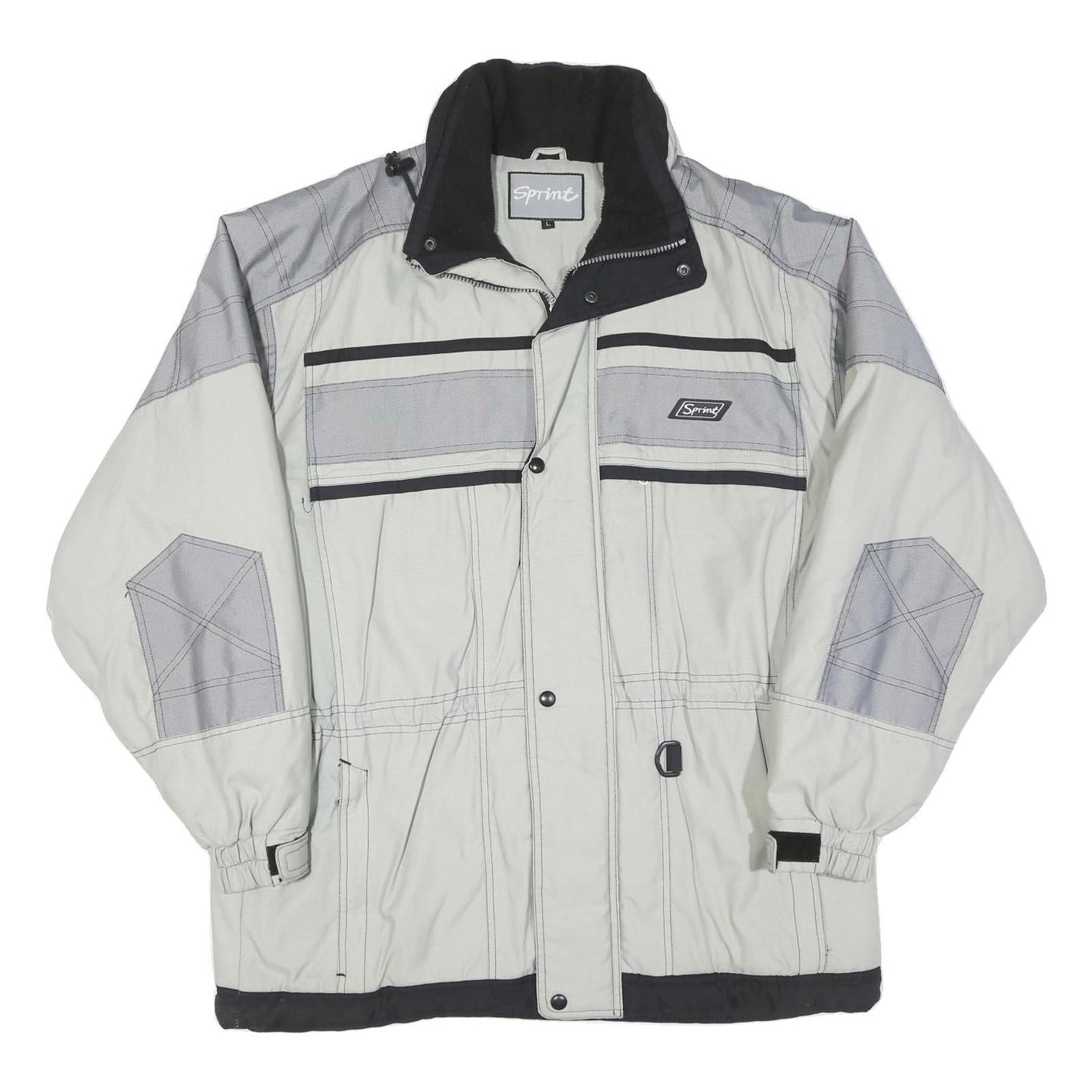 SPRINT Mens Grey & Light Grey Colourblock Outdoor Jacket L Polyester Blend Woven Refurbished - N/A refurbished available on Cerqular