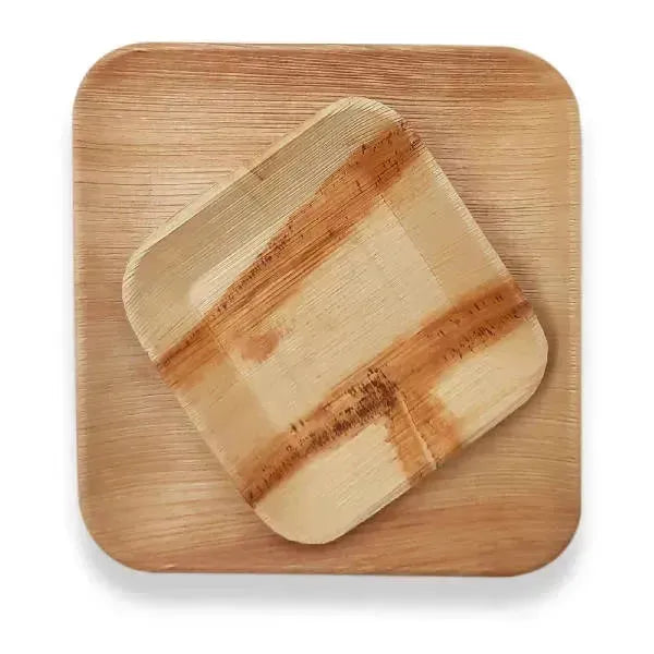 Dtocs Bamboo Look Compostable Palm Leaf Plate Dinnerware Square Combo (50 Pcs) | 10 Inch Dinner Plates (25) & 7 Inch Dessert Plates (25) | Size: 50 Pcs. (25 Each Type) Refurbished - N/A (Note: There is no well-known brand with the initial refurbished available on Cerqular
