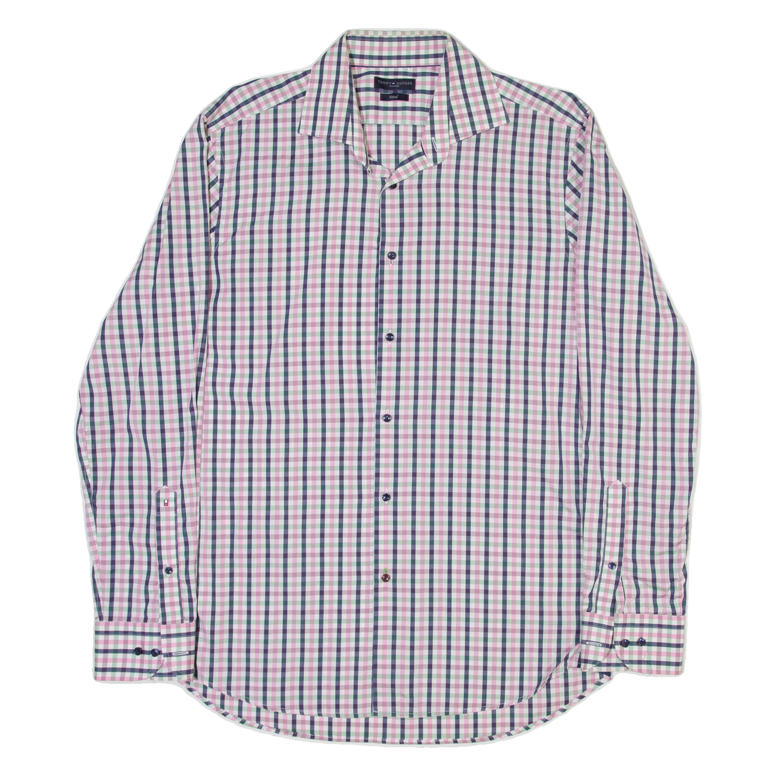 TOMMY HILFIGER Fitted Mens Shirt Pink Check Long Sleeve M Refurbished - N/A refurbished available on Cerqular