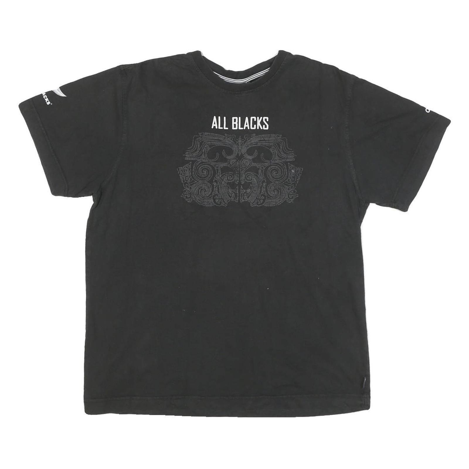 ADIDAS Mens Black All Blacks Graphic T-Shirt L Short Sleeve Crew Neck Rugby Fan Refurbished - N/A refurbished available on Cerqular