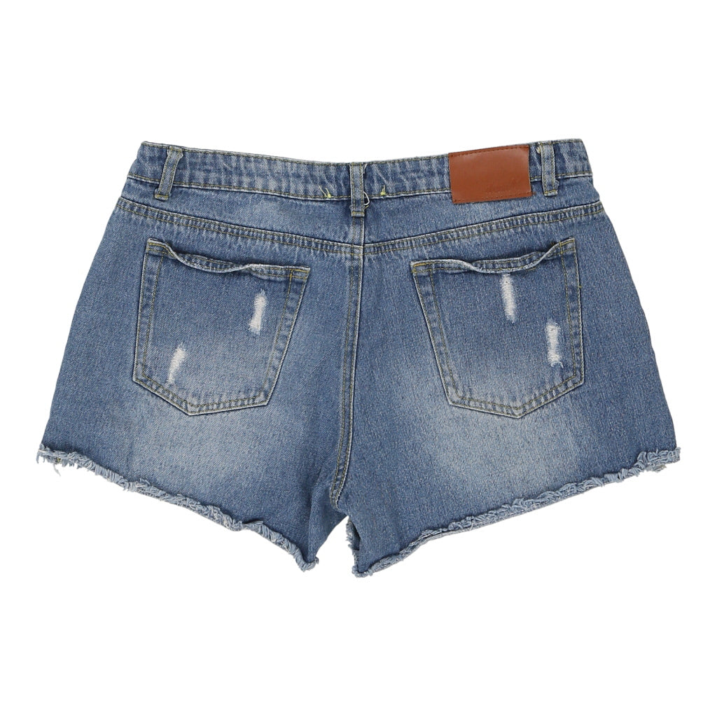 Easy  Chic Denim Shorts - Large Blue Cotton Refurbished - Thrifted (note: this is a term often used to describe second- refurbished available on Cerqular