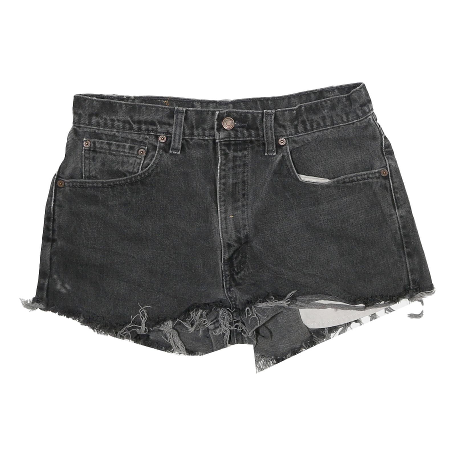 LEVI'S Womens Shorts Black Denim Cut-Off Size M W30 505 Frayed Hem Refurbished - N/A refurbished available on Cerqular