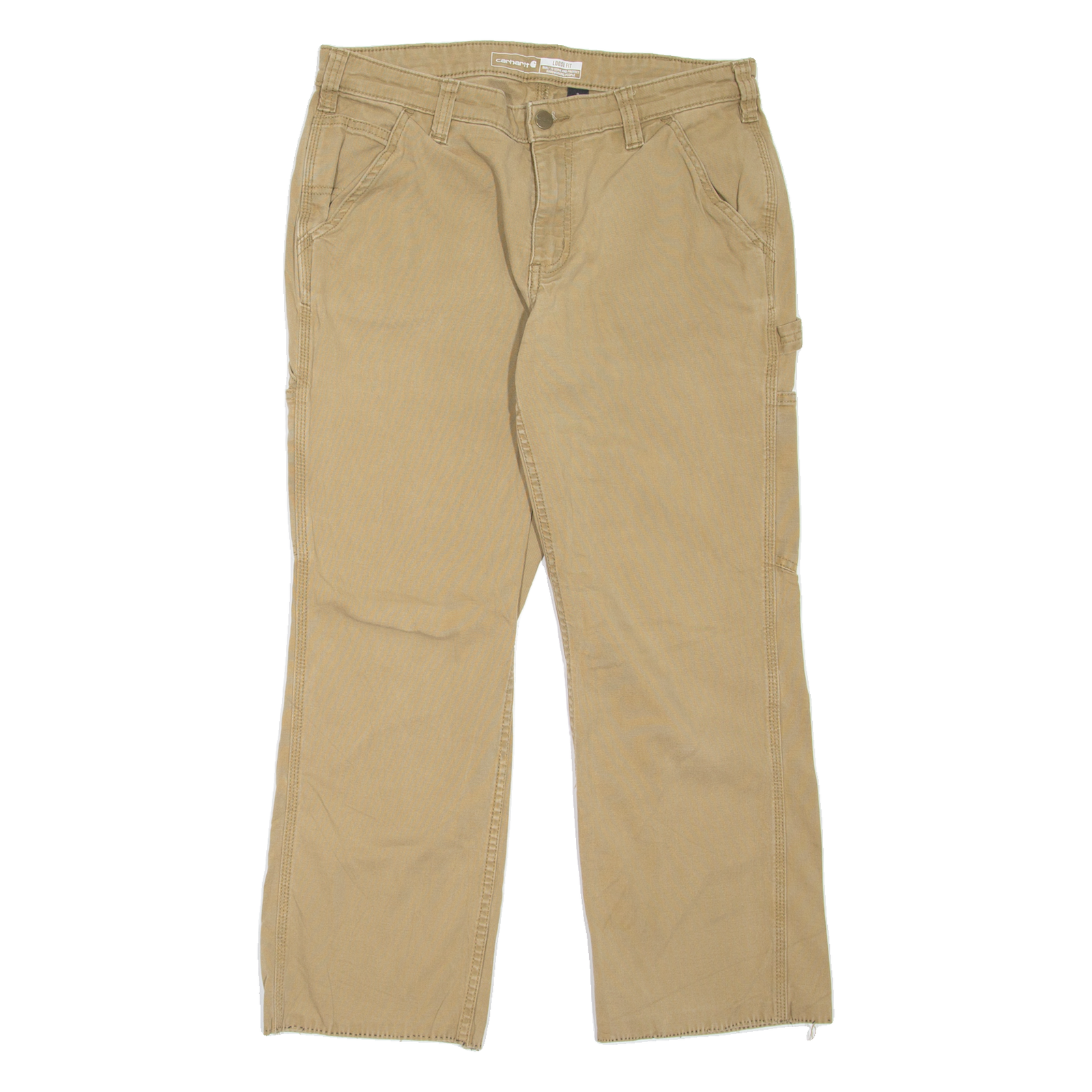 CARHARTT Carpenter Workwear Womens Trousers Beige Loose Straight W32 L25 Refurbished - N/A refurbished available on Cerqular