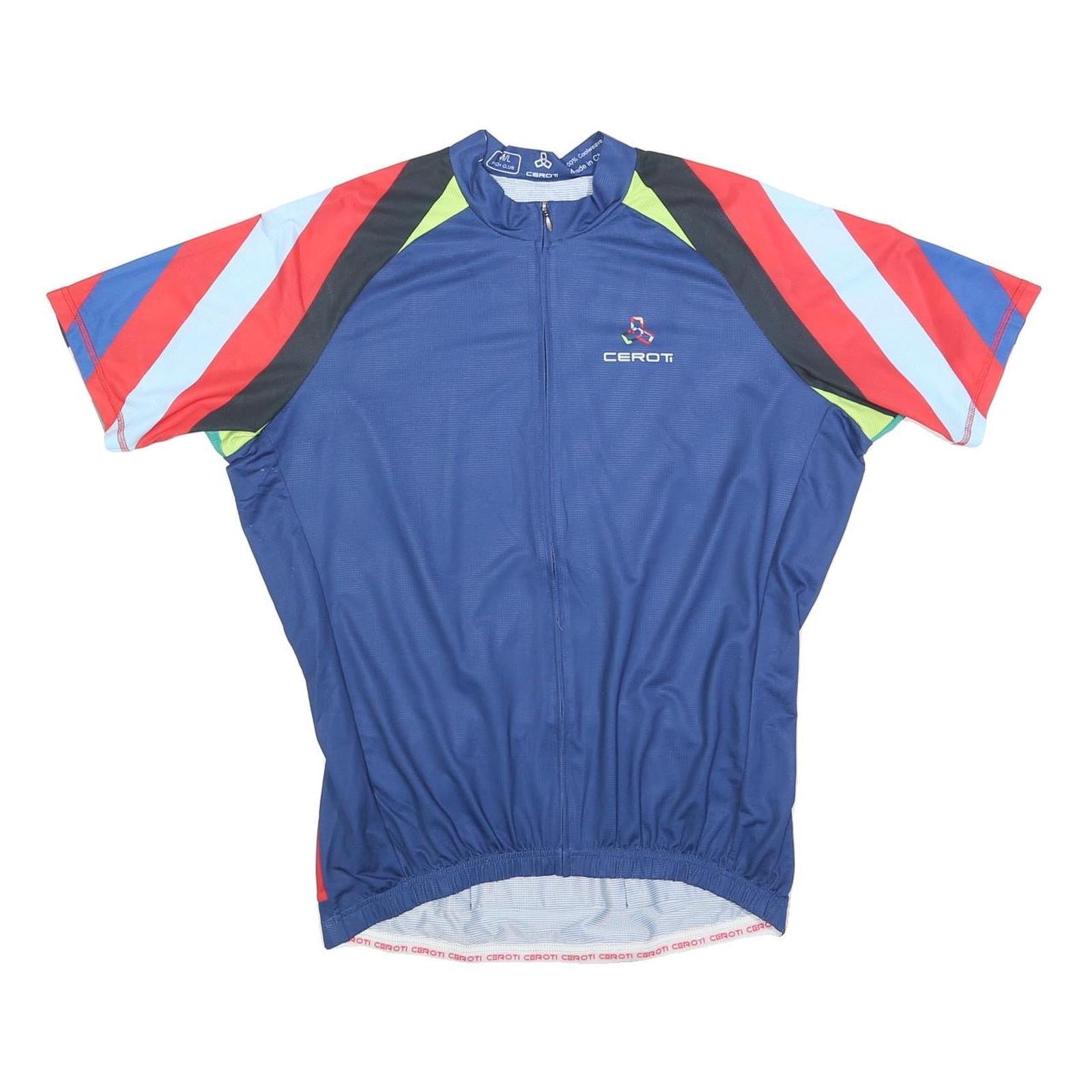 CEROTI Mens Blue Cycling Jersey L Short Sleeve Zip Neck Lightweight Refurbished - N/A refurbished available on Cerqular