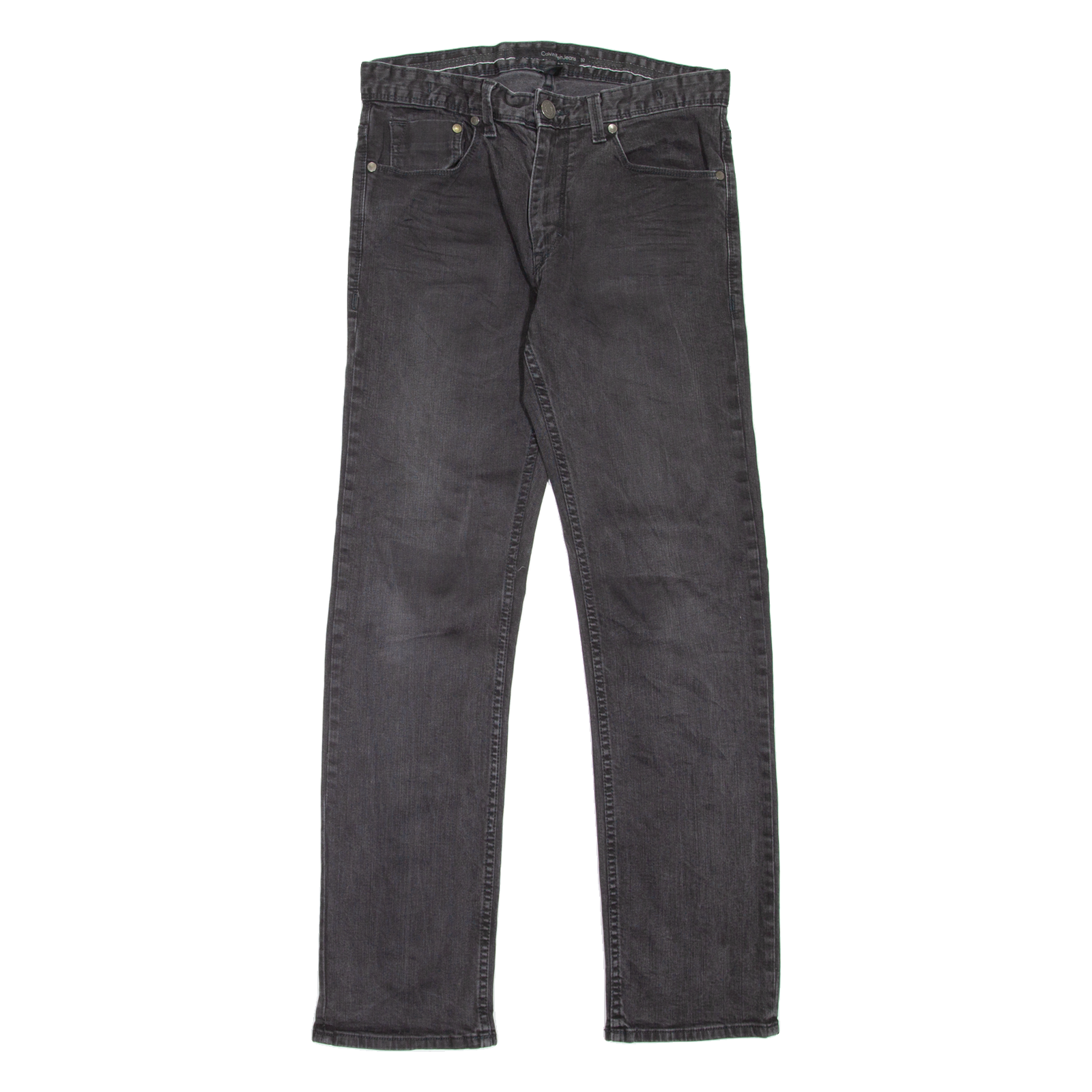 CALVIN KLEIN JEANS Mens Jeans Grey Regular Straight W32 L32 Refurbished - N/A refurbished available on Cerqular