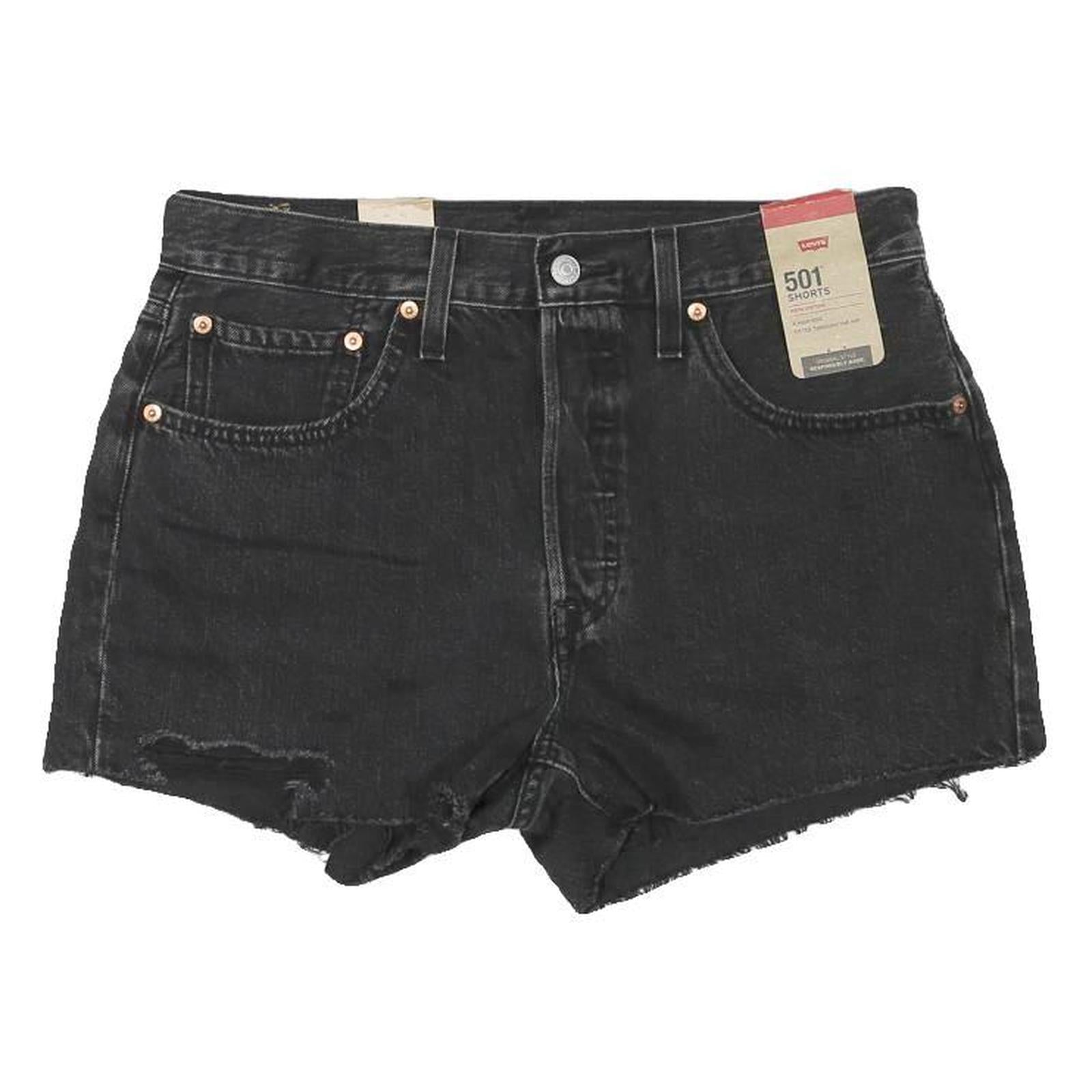 LEVI'S Womens Black Denim 501 Shorts M W32 Classic Fit Cotton Blend Casual Refurbished - N/A refurbished available on Cerqular
