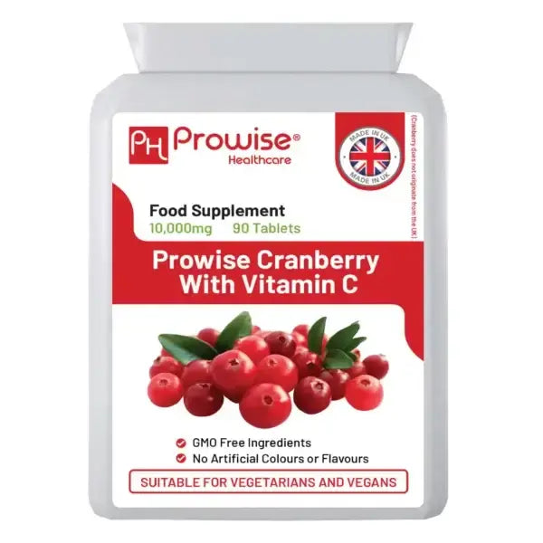 Buy Cranberry With Vitamin C Double Strength 10,000mg 90 Tablets Suitable for Vegetarians & Vegans Refurbished - $24.73 Cranberry With Vitamin C Double Strength 10,000mg 90 Tablets Suitable for Vegetarians & Vegans Refurbished - Prowise Healthcare refurbished available on Cerqular