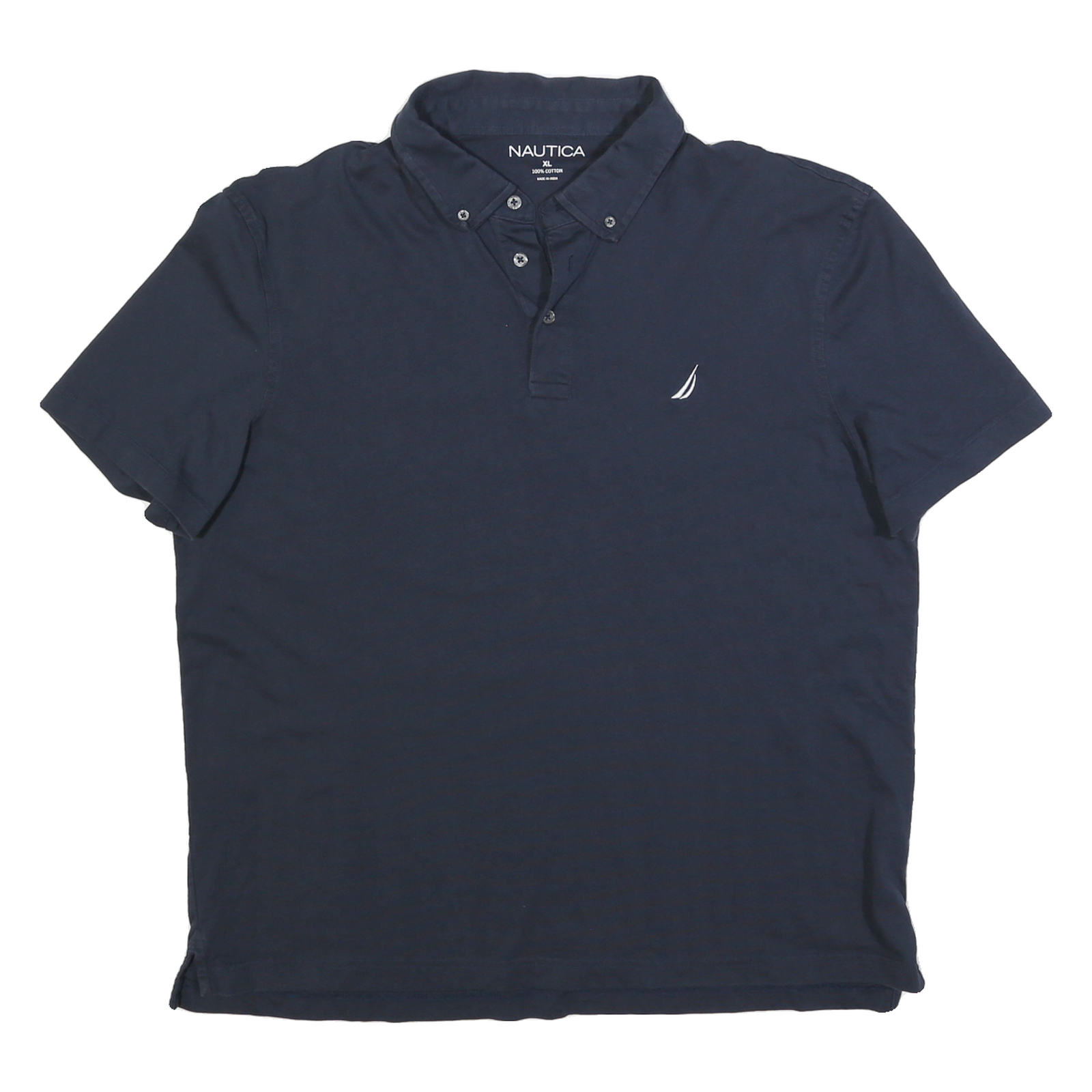 NAUTICA Mens Navy Blue Short Sleeve Polo Shirt XL Cotton Blend Classic Refurbished - N/A refurbished available on Cerqular