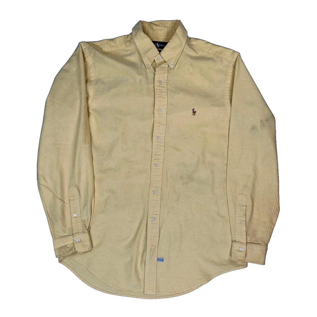 Ralph Lauren Shirt - Large Yellow Cotton Refurbished - Thrifted (note: this is a term often used to describe second- refurbished available on Cerqular