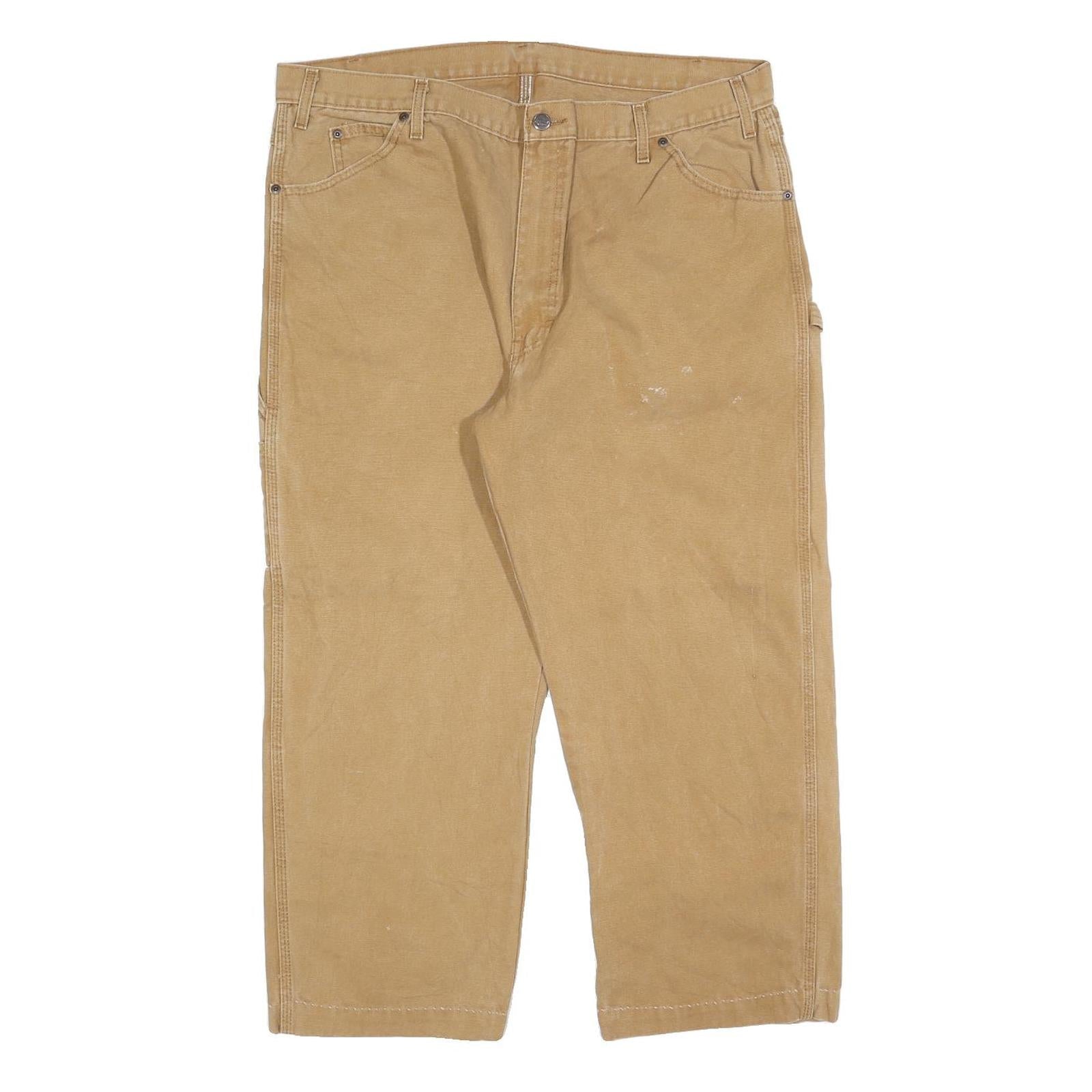 DICKIES Mens Cotton Blend Beige Relaxed Straight Trousers W40 L26 Workwear Zip Refurbished - N/A refurbished available on Cerqular