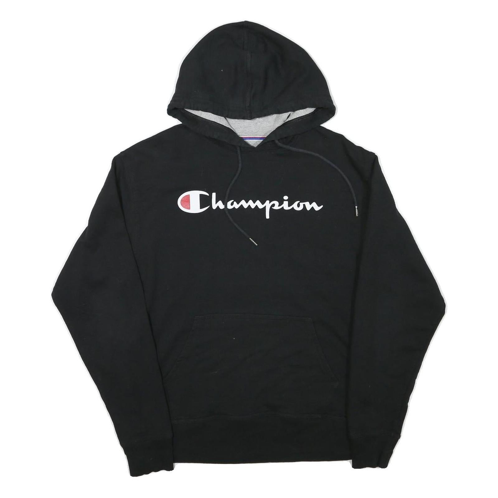 Buy CHAMPION Mens Black Hoodie M Cotton Blend Pullover Logo Print Casual Wear Refurbished - $33.79 CHAMPION Mens Black Hoodie M Cotton Blend Pullover Logo Print Casual Wear Refurbished - N/A refurbished available on Cerqular