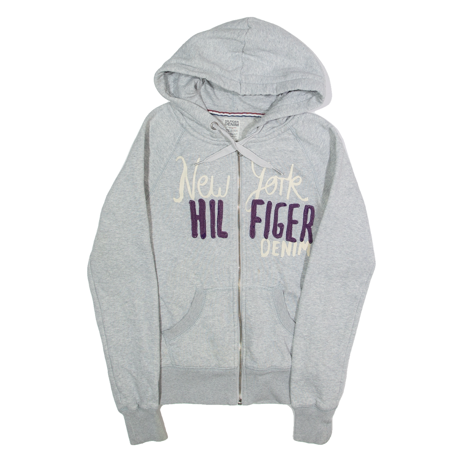 HILFIGER DENIM Womens Grey Hoodie Full Zip S Refurbished - N/A refurbished available on Cerqular