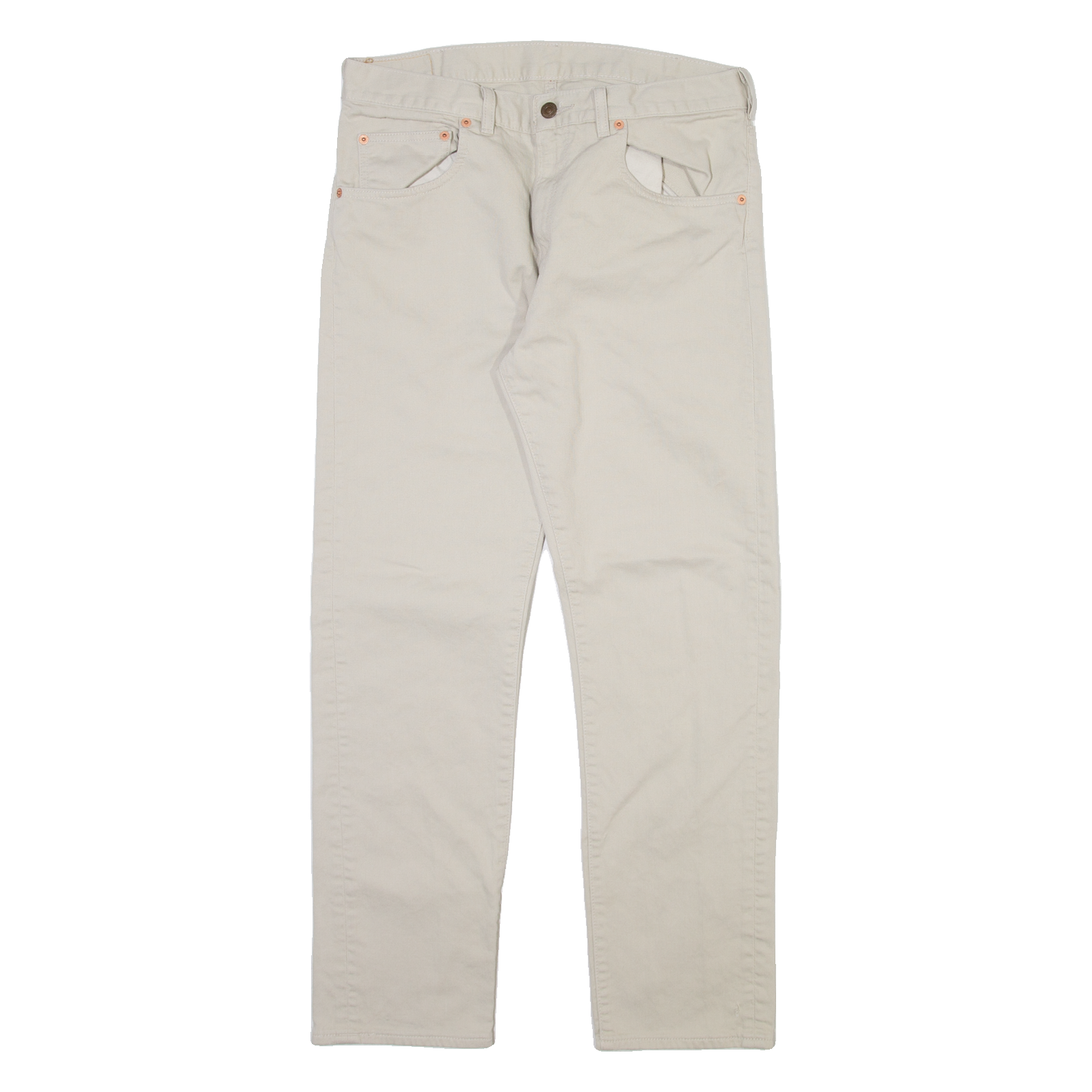 LEVI'S 519 Mens Trousers Beige Regular Tapered W32 L28 Refurbished - N/A refurbished available on Cerqular