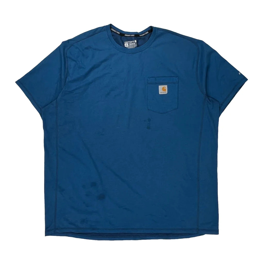 Property Maintenance Services Carhartt T-Shirt - 2XL Blue Cotton Refurbished - Thrifted (note: this is a term often used to describe second- refurbished available on Cerqular