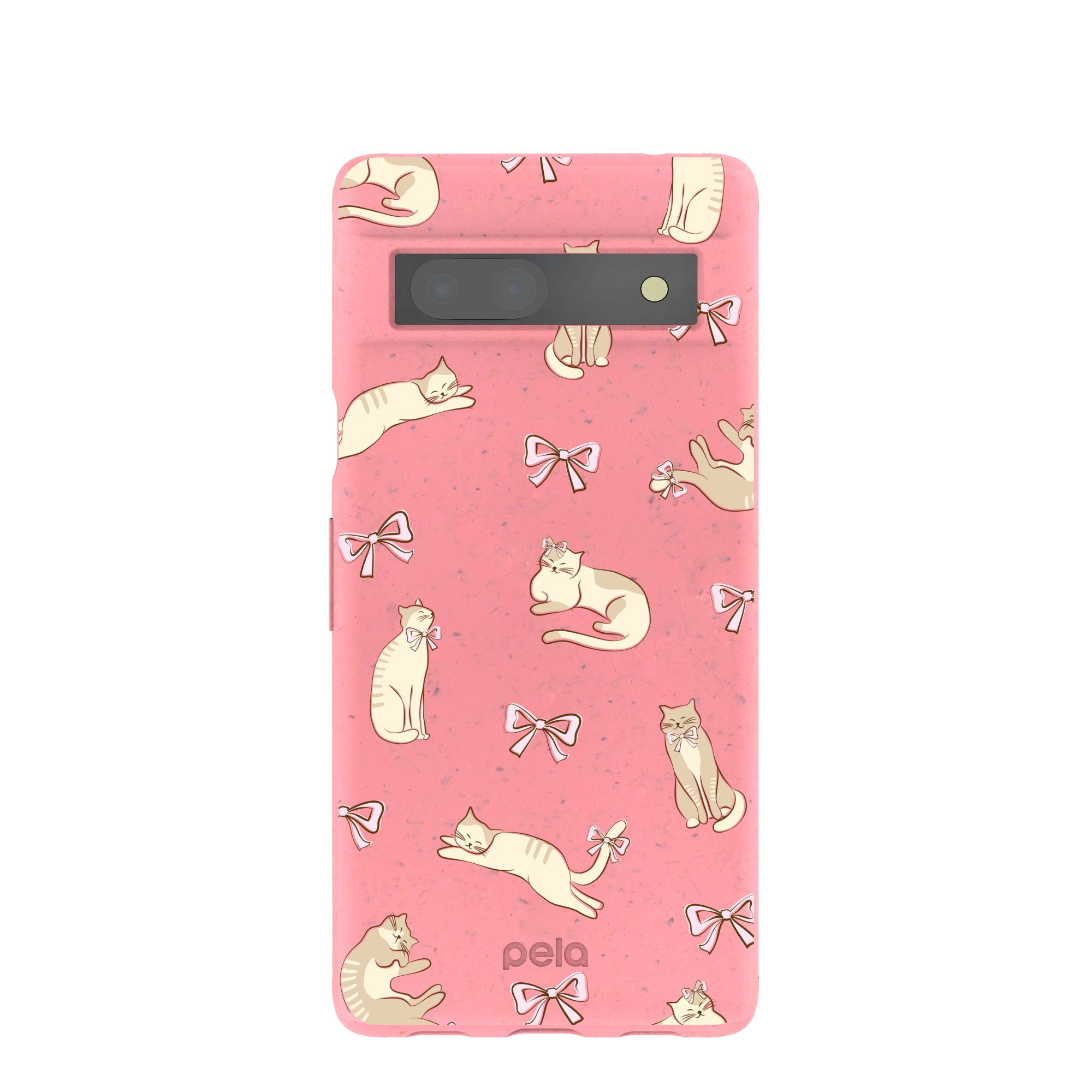 Bubblegum Pink Purrfection Google Pixel 7a Case Refurbished - Pela Case refurbished available on Cerqular