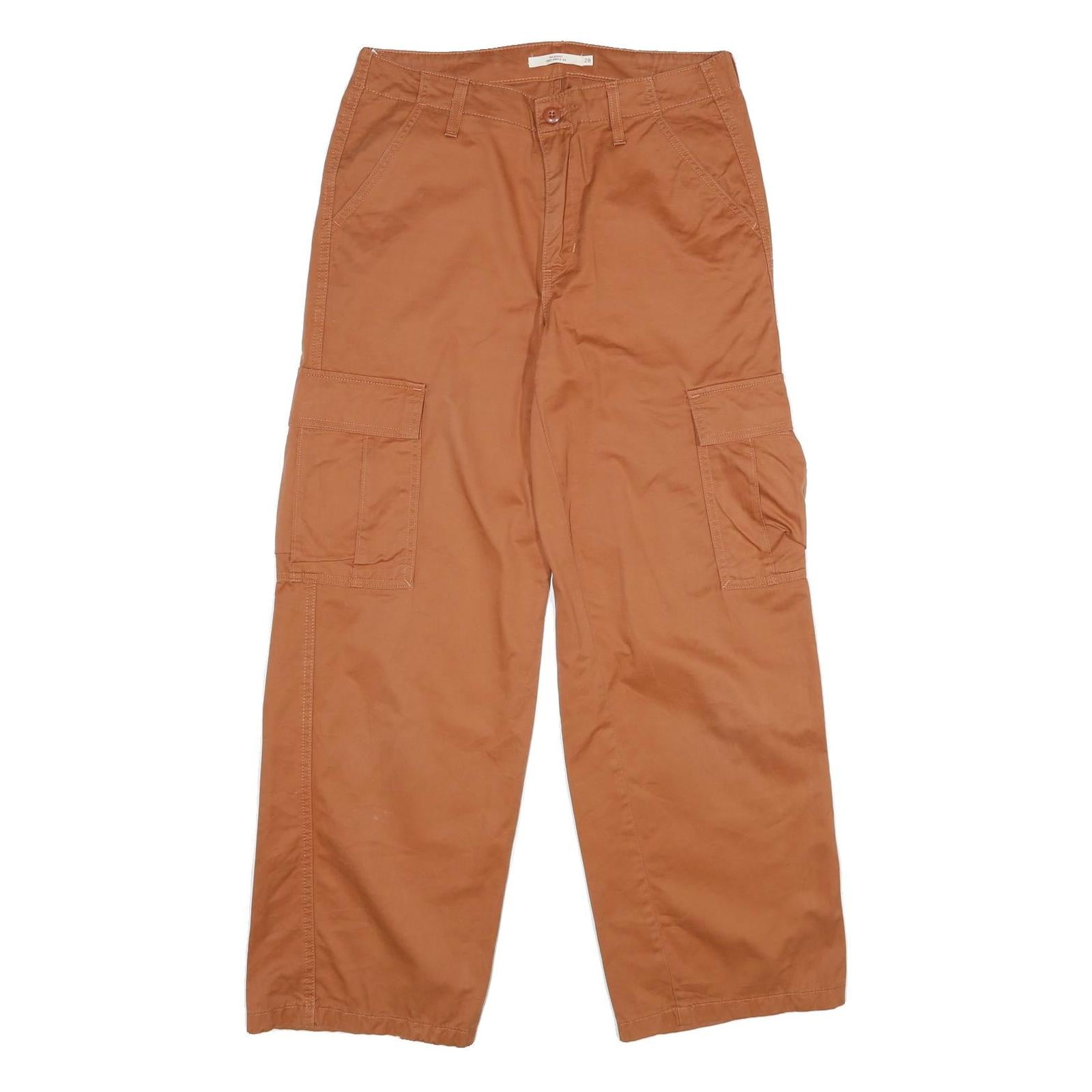 LEVI'S Womens Cotton Blend Relaxed Cargo Trousers Brown W32 L29 Casual Zip Refurbished - N/A refurbished available on Cerqular