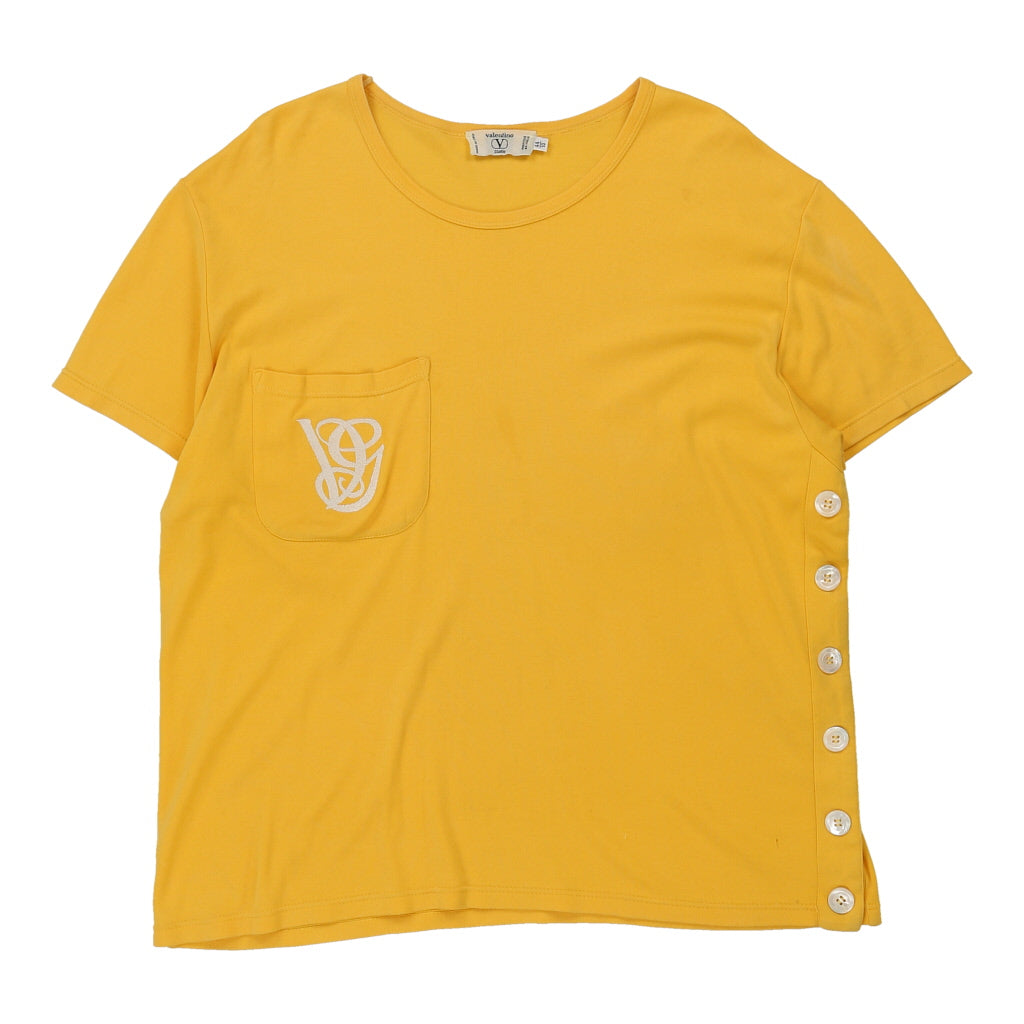 Valentino T-Shirt - 2XL Yellow Cotton Refurbished - Thrifted (note: this is a term often used to describe second- refurbished available on Cerqular