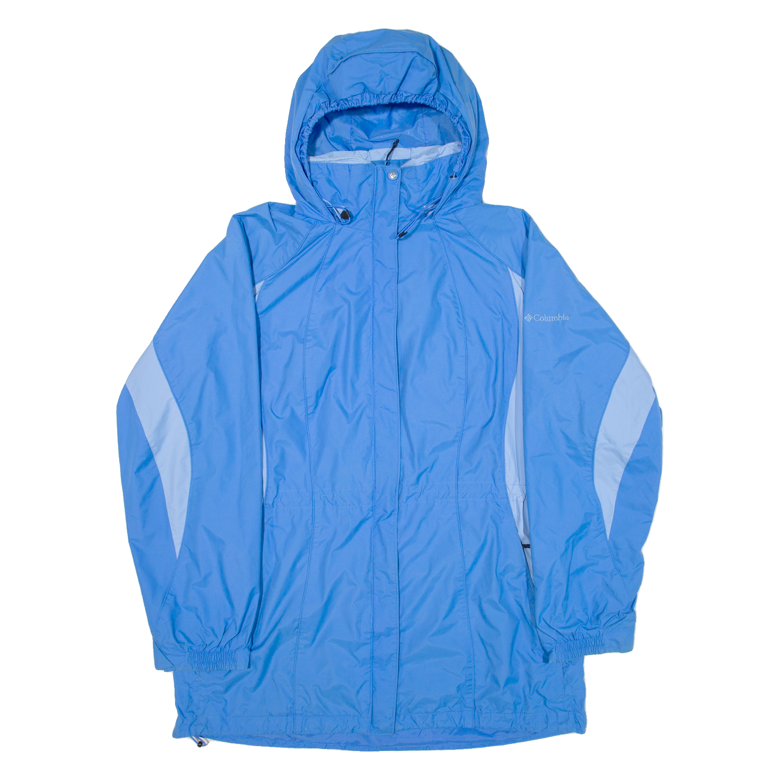 COLUMBIA Womens Rain Coat Blue Nylon Hooded L Refurbished - N/A refurbished available on Cerqular