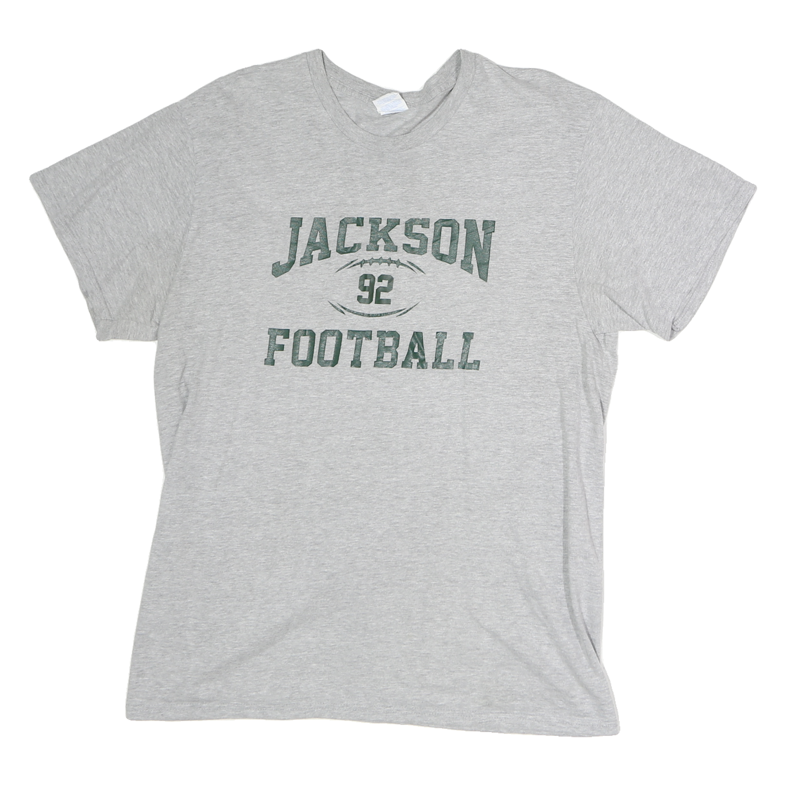 PORT & COMPANY Mens Grey Jackson Football Graphic T-Shirt L Short Sleeve Crew Refurbished - N/A refurbished available on Cerqular