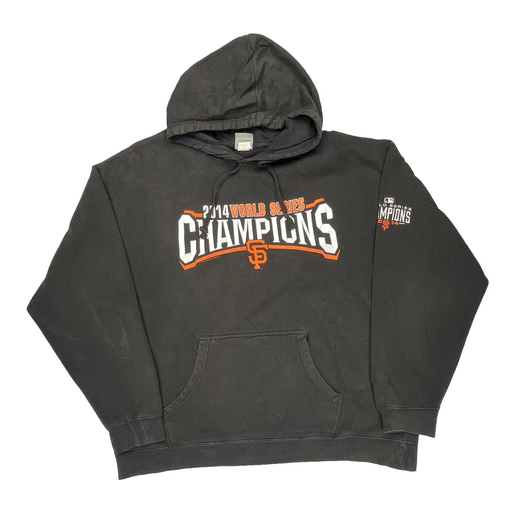 San Francisco Giants Mlb Hoodie - 2XL Black Cotton Refurbished - Thrifted (note: this is a term often used to describe second- refurbished available on Cerqular
