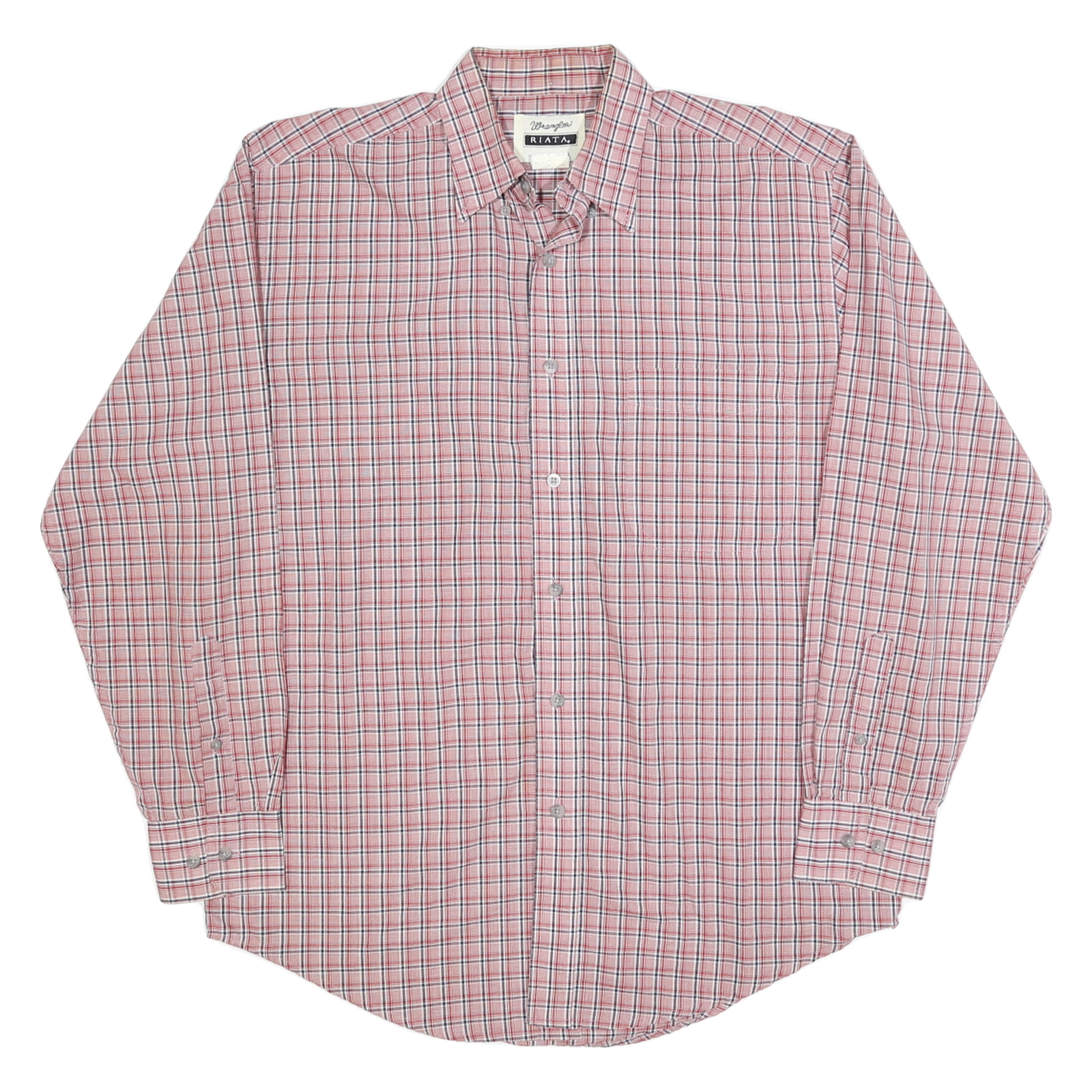 WRANGLER Mens Red & White Check Shirt M Casual Cotton Blend Long Sleeve Refurbished - N/A refurbished available on Cerqular