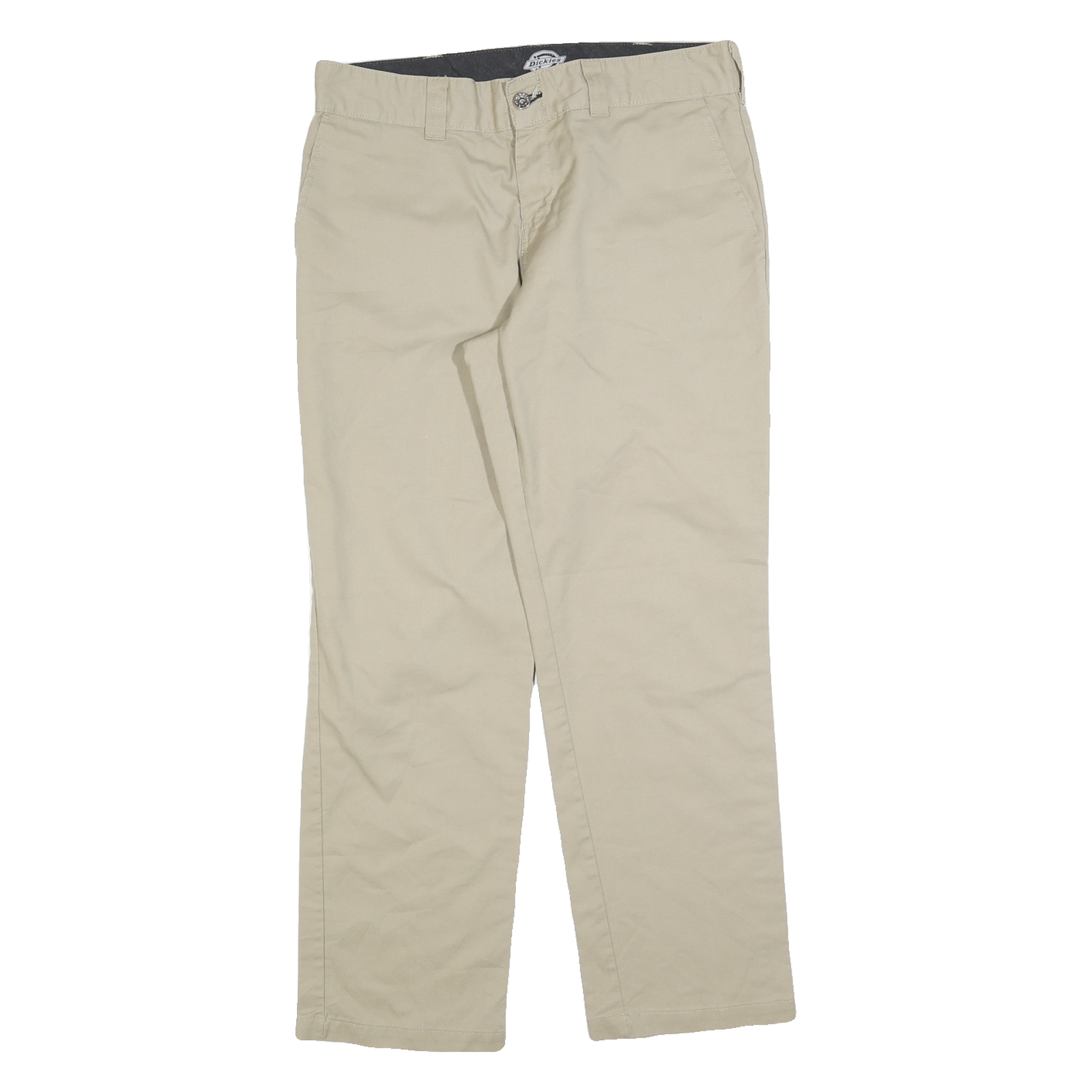 DICKIES Mens Cotton Blend Beige Regular Straight Trousers W33 L30 Classic Refurbished - N/A refurbished available on Cerqular