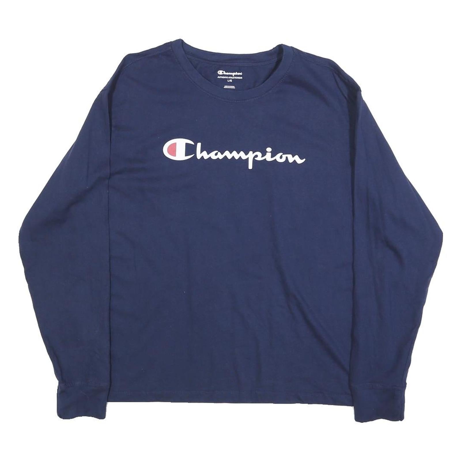 Buy CHAMPION Mens Navy Blue Long Sleeve Crew Neck Graphic T-Shirt L Refurbished - $27.29 CHAMPION Mens Navy Blue Long Sleeve Crew Neck Graphic T-Shirt L Refurbished - N/A refurbished available on Cerqular
