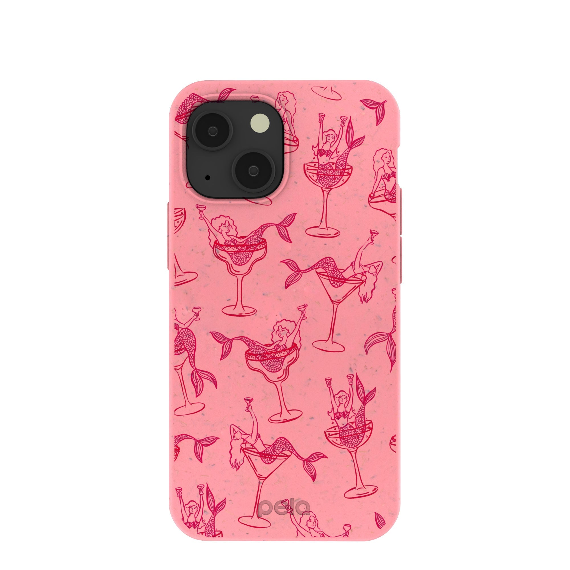Bubblegum Pink Mermaid Cocktail iPhone 13 Mini Case Refurbished - Pela Case refurbished available on Cerqular