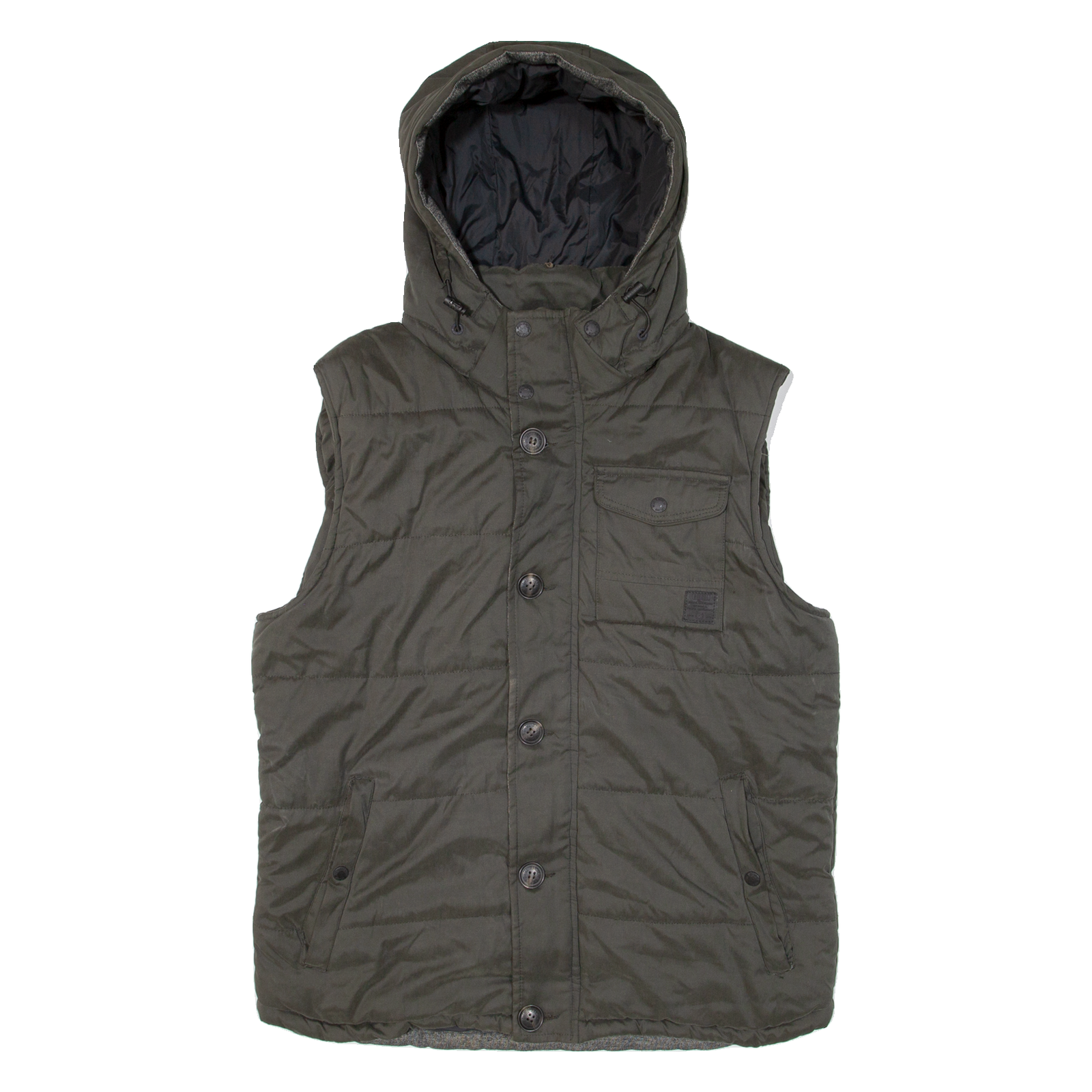 DIESEL Insulated Mens Puffer Gilet Green Hooded XL Refurbished - N/A refurbished available on Cerqular