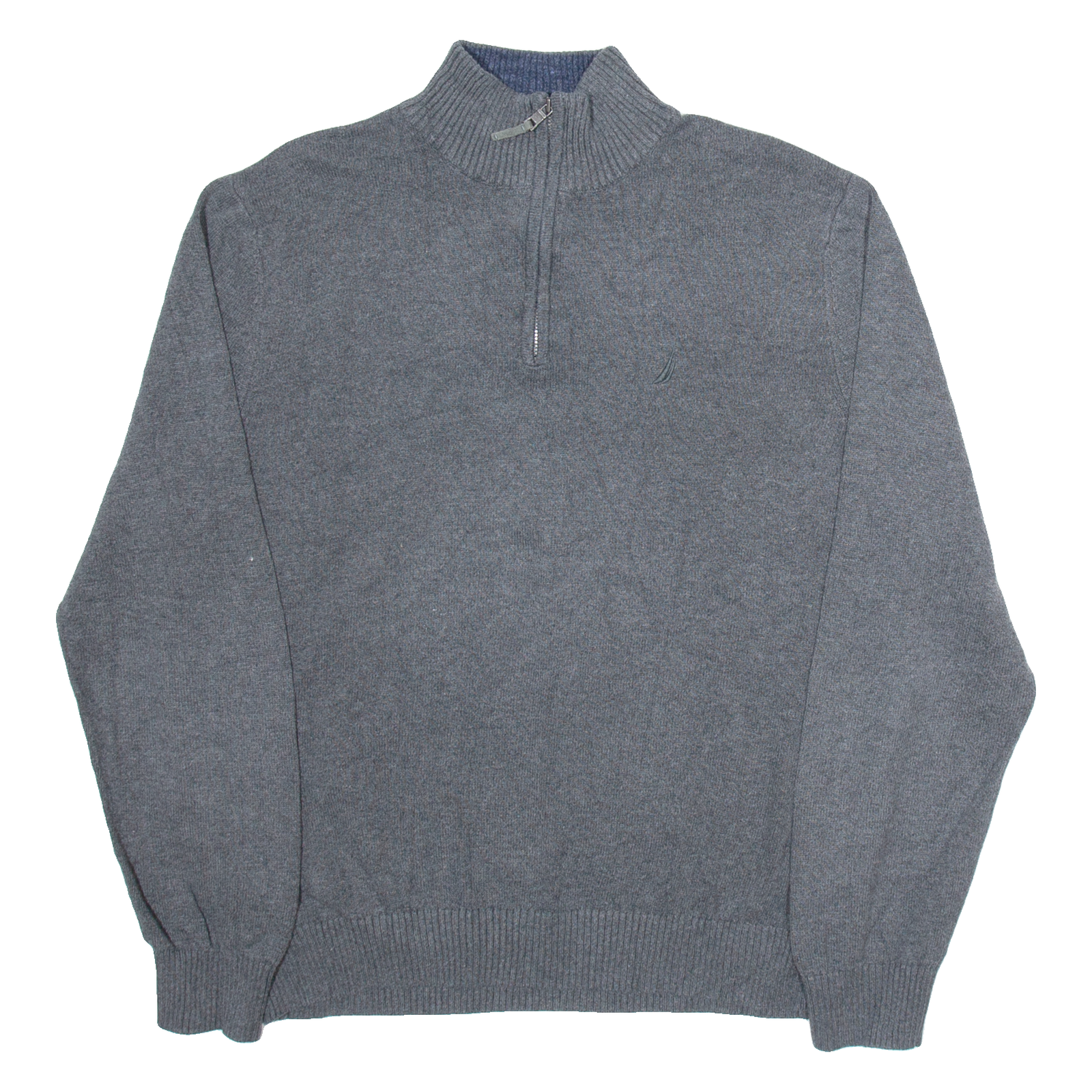 NAUTICA Womens Jumper Grey 1/4 Zip Tight Knit XL Refurbished - N/A refurbished available on Cerqular