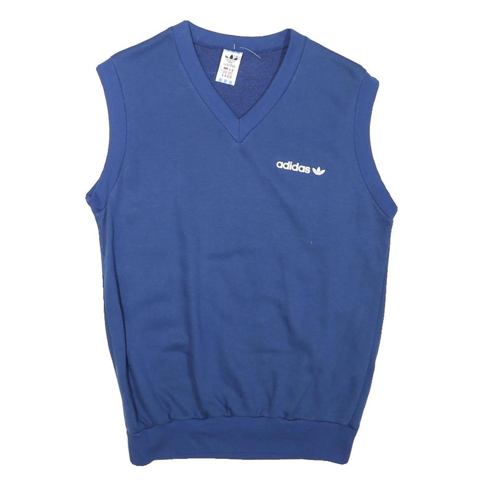 ADIDAS Womens Blue Sleeveless V-Neck M Logo Sweatshirt Vest Casual Refurbished - N/A refurbished available on Cerqular
