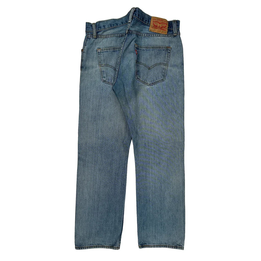501 Levis Jeans - 32W 29L Light Wash Cotton Refurbished - Thrifted (note: this is a term often used to describe second- refurbished available on Cerqular