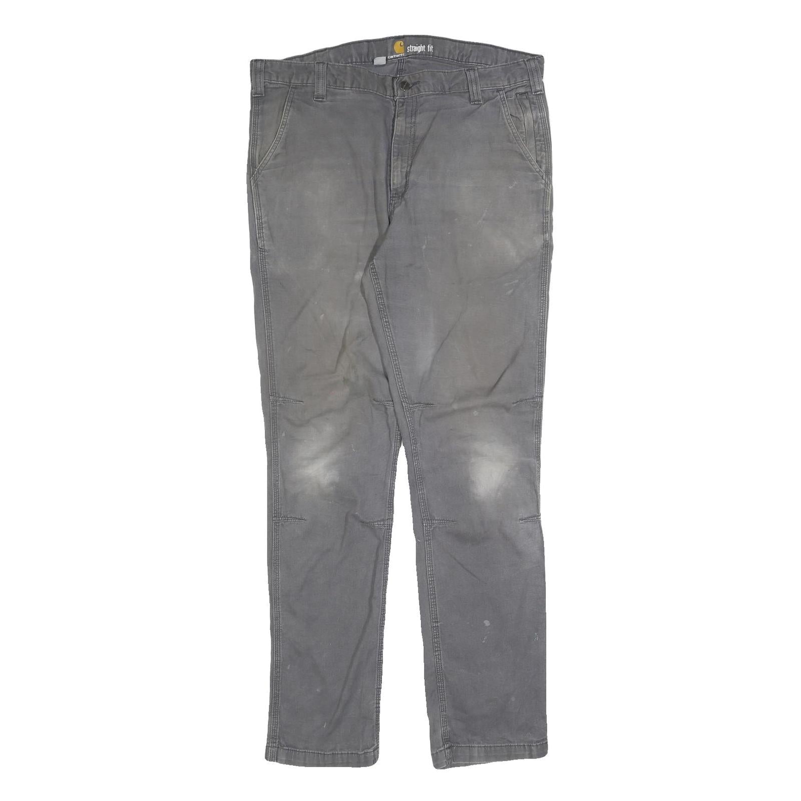 CARHARTT Mens Regular Grey Cotton Blend Straight Fit Trousers W36 L34 Workwear Refurbished - N/A refurbished available on Cerqular