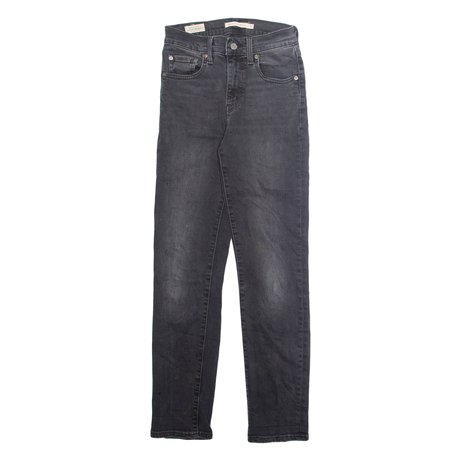 LEVI'S Womens Jeans Grey Regular Straight Stone Wash W25 L30 Refurbished - N/A refurbished available on Cerqular