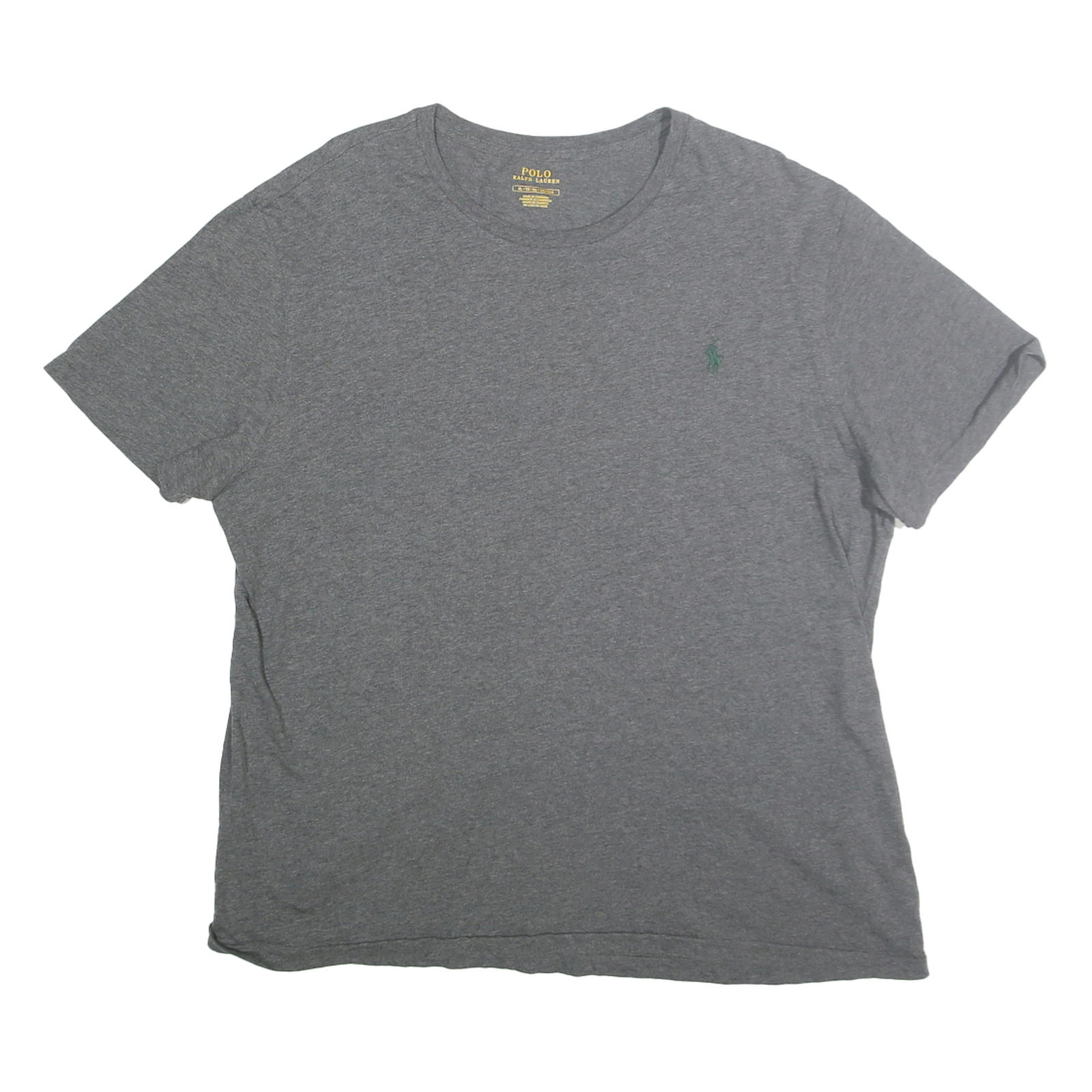 POLO RALPH LAUREN Mens Grey Crew Neck Short Sleeve T-Shirt XL Classic Cotton Refurbished - N/A refurbished available on Cerqular
