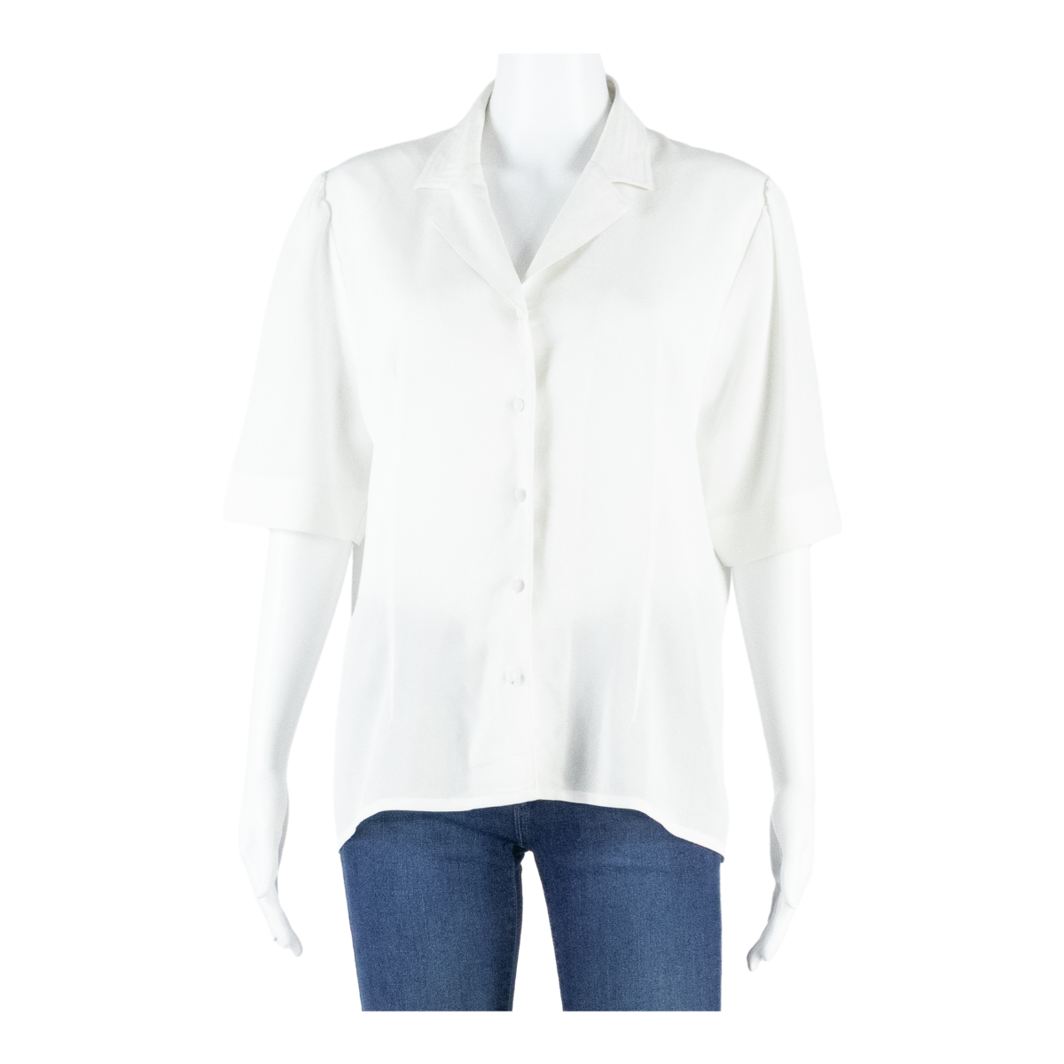DEVERNOIS Womens Blouse Shirt White Collared M Refurbished - N/A refurbished available on Cerqular