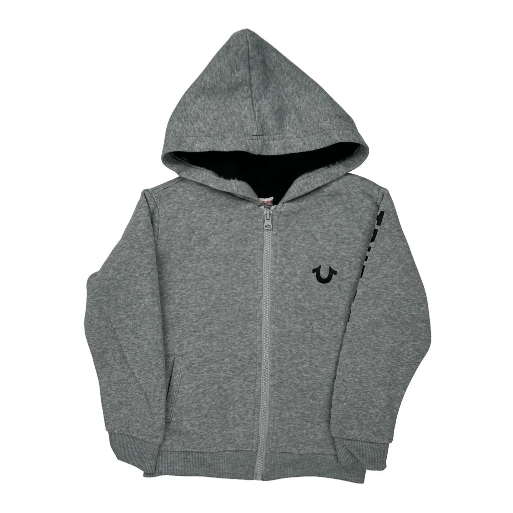 Age 4 True Religion Hoodie - Small Grey Cotton Refurbished - Thrifted (note: this is a term often used to describe second- refurbished available on Cerqular