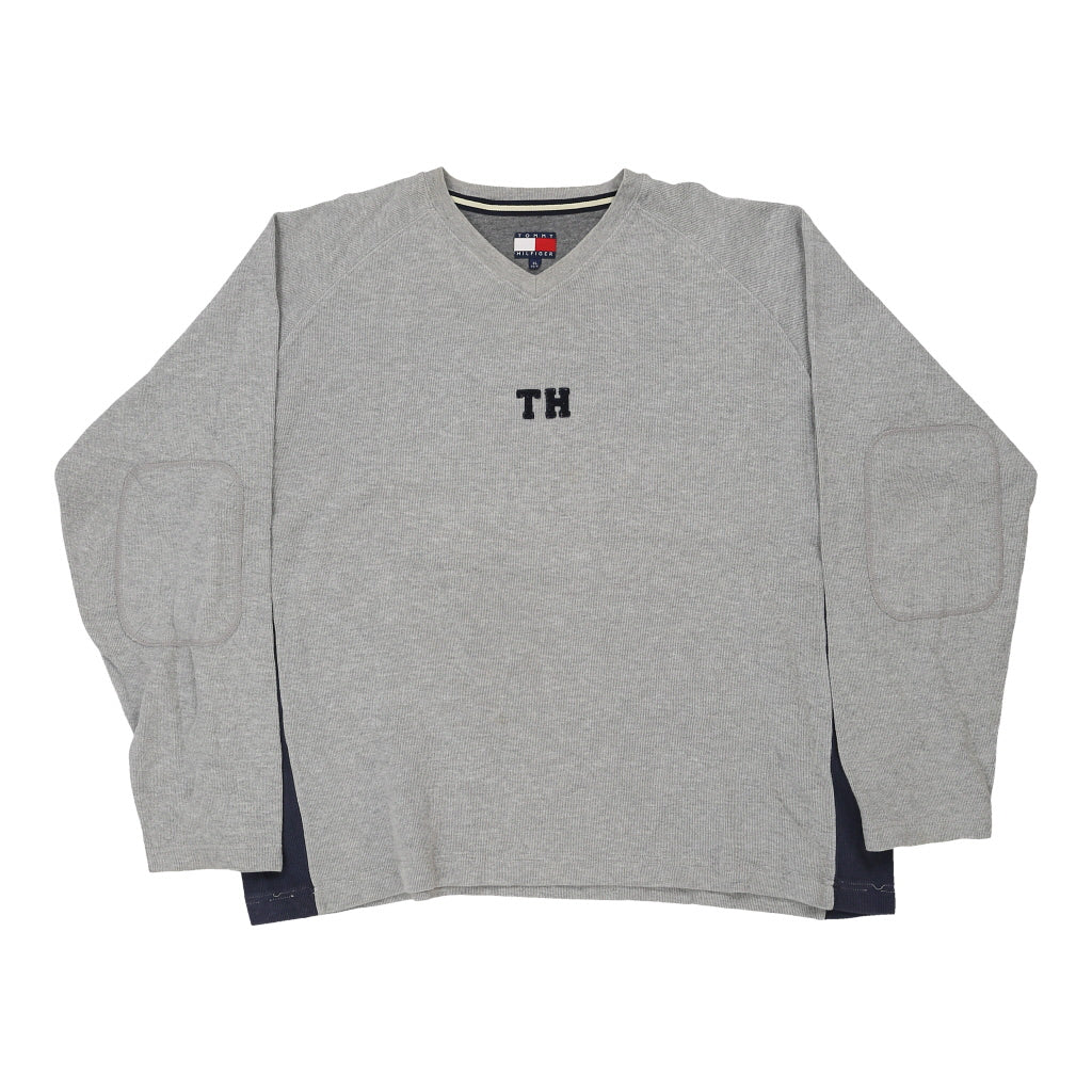 Tommy Hilfiger Sweatshirt - XL Grey Cotton Refurbished - Thrifted (note: this is a term often used to describe second- refurbished available on Cerqular