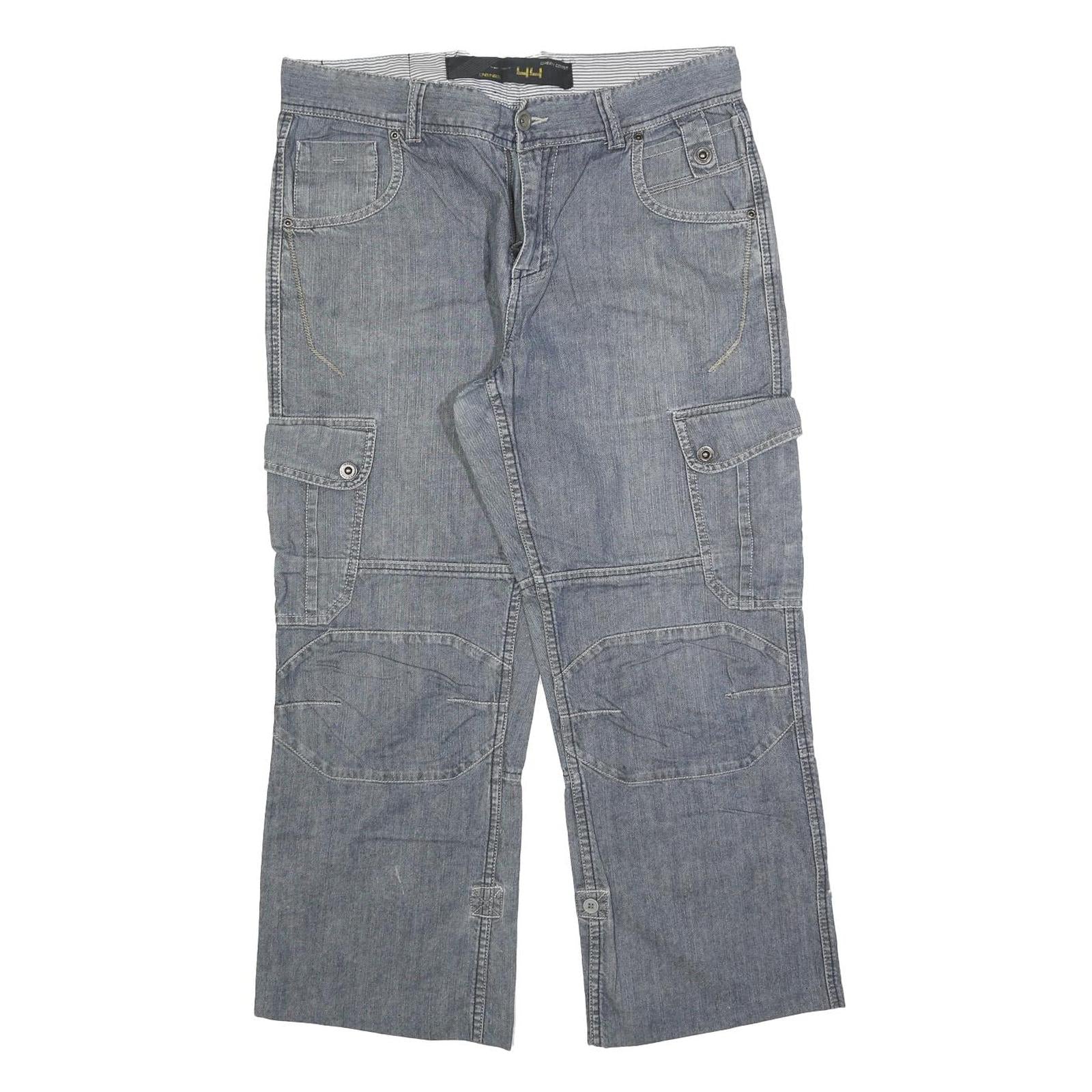 GREEN COAST Mens Regular Fit Blue Denim Cargo Jeans W34 L27 Casual Cotton Blend Refurbished - N/A refurbished available on Cerqular