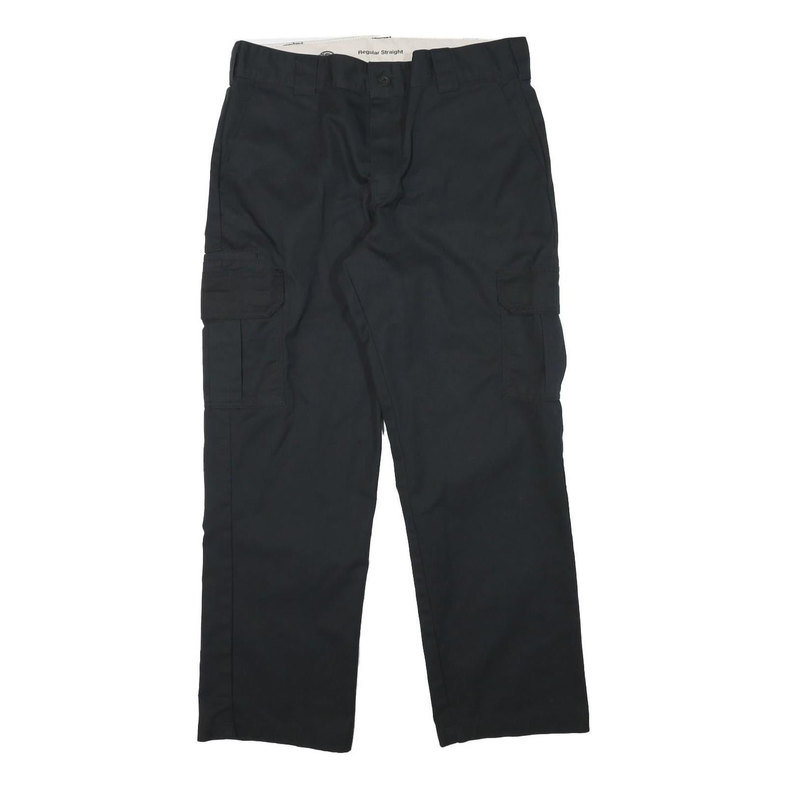 DICKIES Mens Black Cotton Blend Regular Straight Trousers W34 L29 Workwear Refurbished - N/A refurbished available on Cerqular