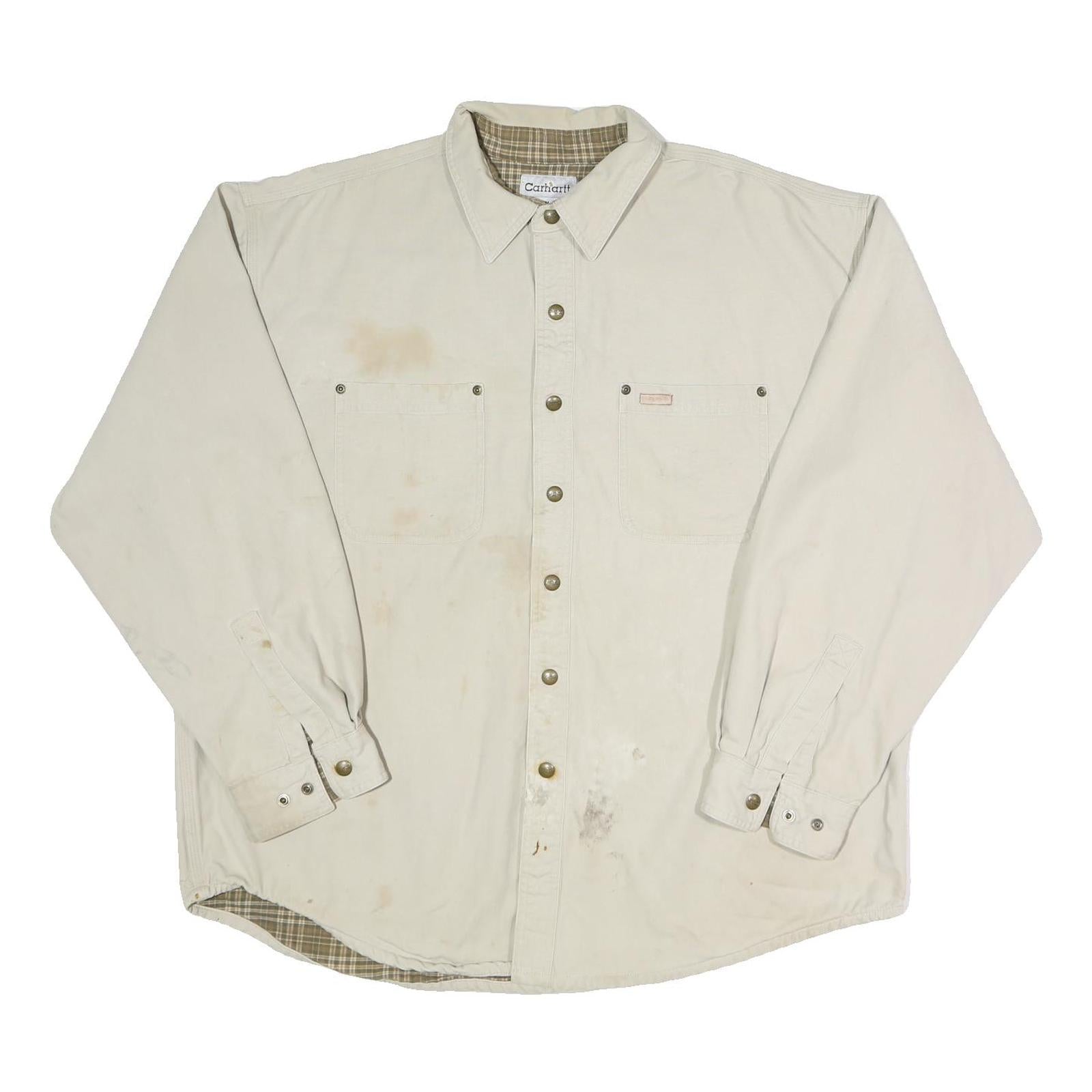 CARHARTT Mens Beige XL Cotton Shirt Heavy Workwear Relaxed Fit Refurbished - N/A refurbished available on Cerqular