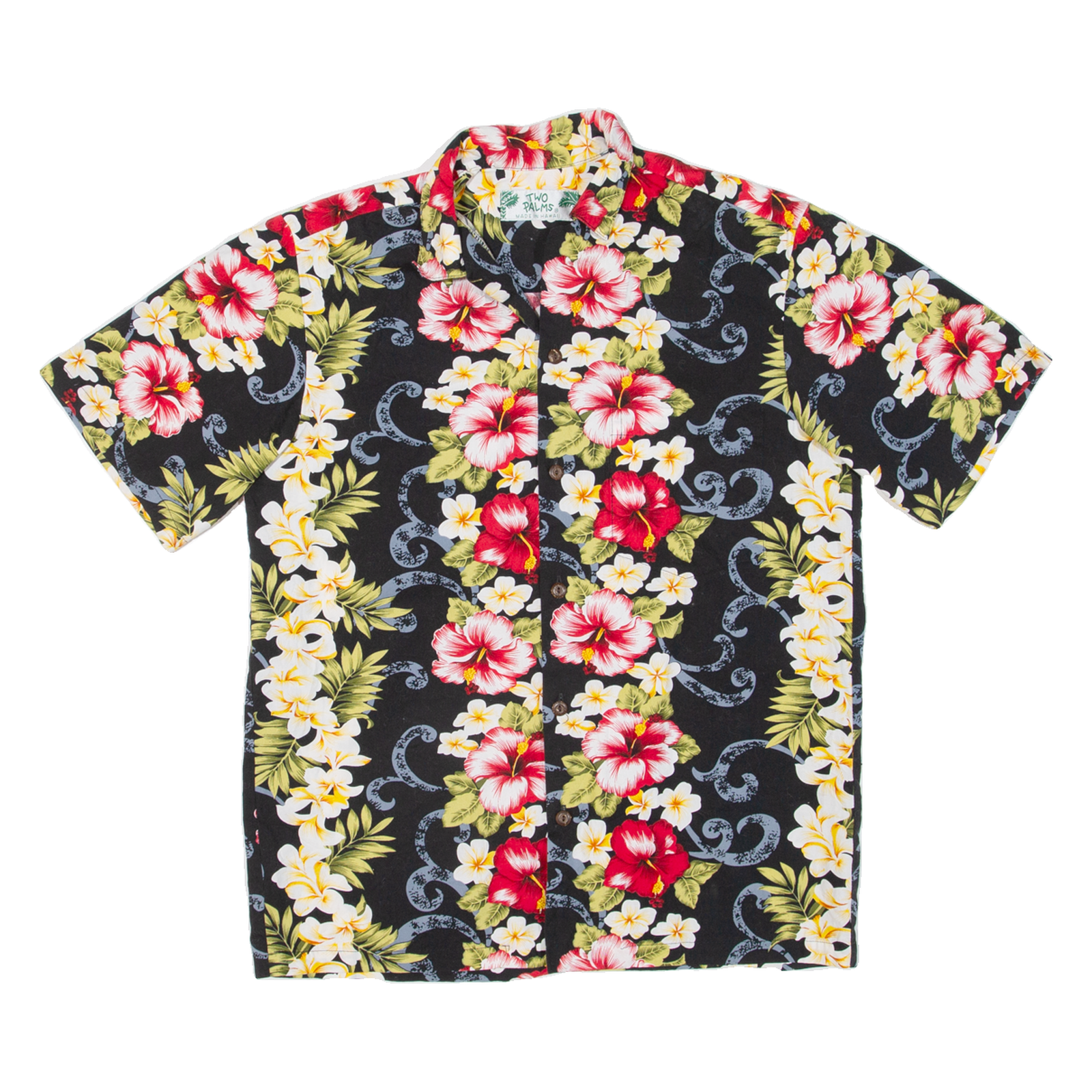 TWO PALMS Mens Hawaiian Shirt Black Floral S Refurbished - N/A refurbished available on Cerqular