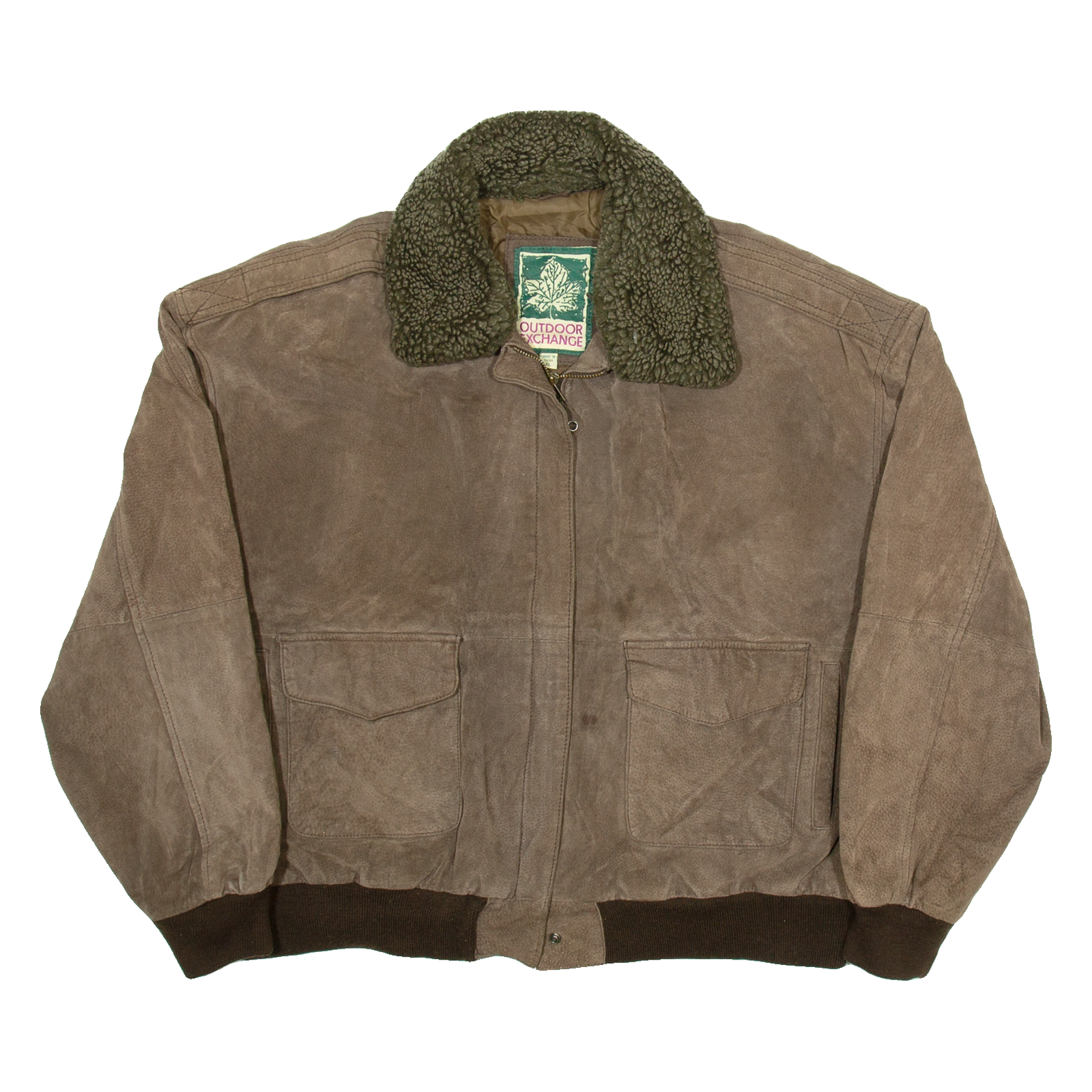 OUTDOOR EXCHANGE Mens Chore Jacket Brown Leather XL Refurbished - N/A refurbished available on Cerqular