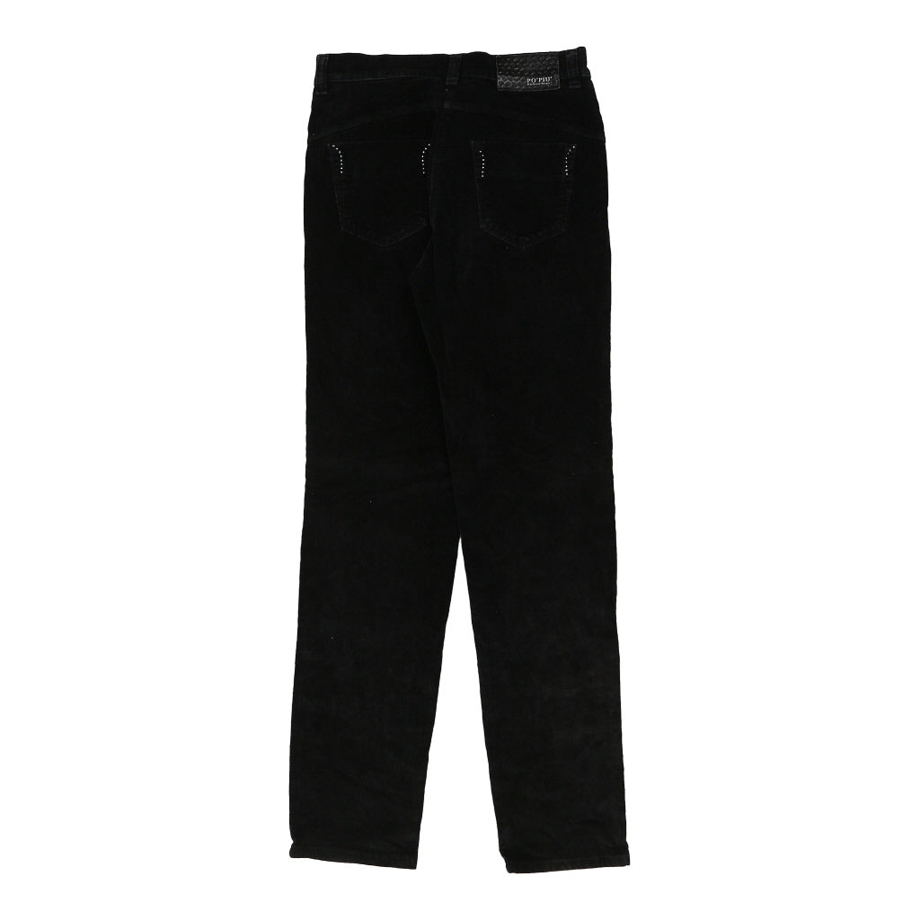 Unbranded Cord Trousers - 26W UK 6 Black Cotton Refurbished - Thrifted (note: this is a term often used to describe second- refurbished available on Cerqular